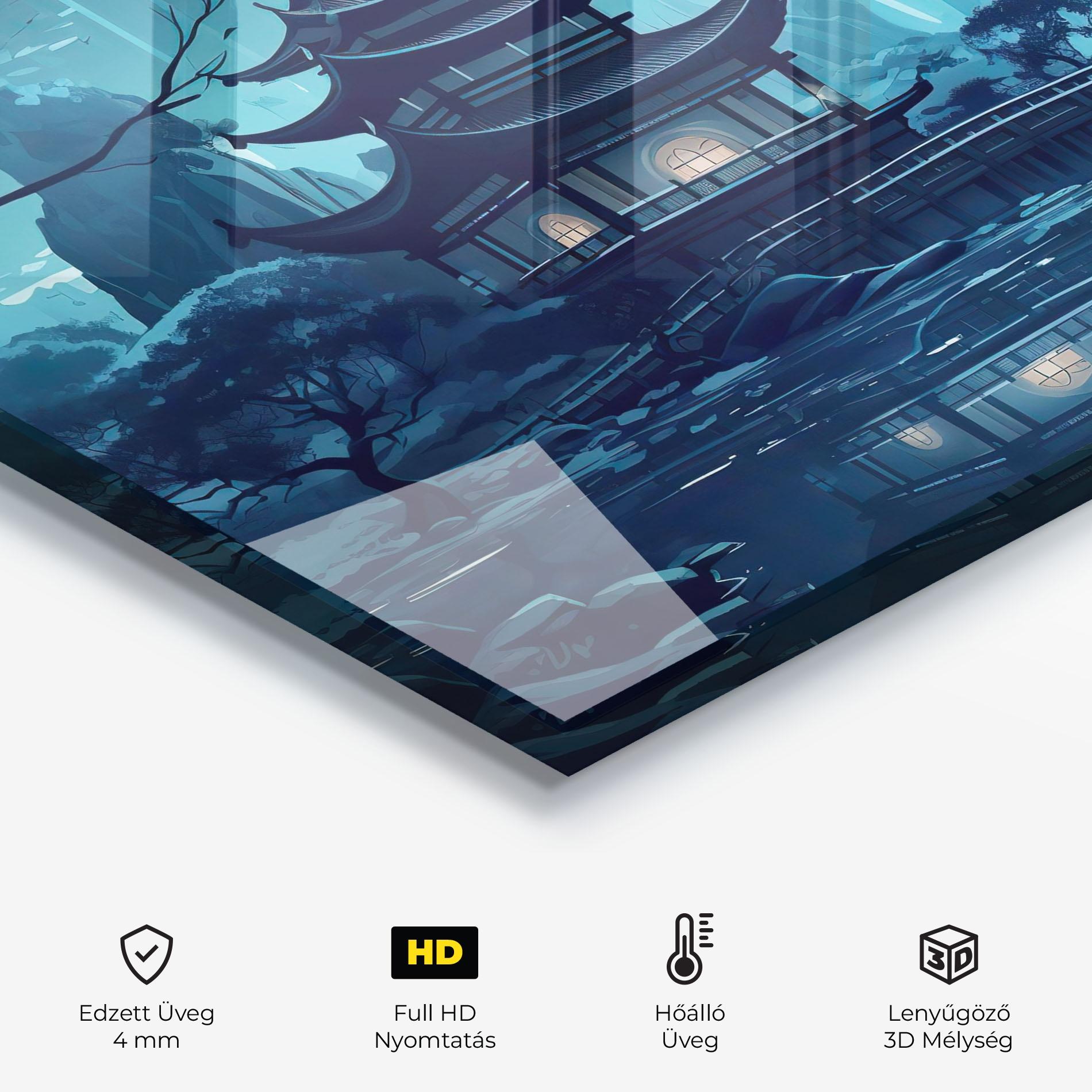 Konyhai üveg hátfal Chinese Cartoon mockup 2