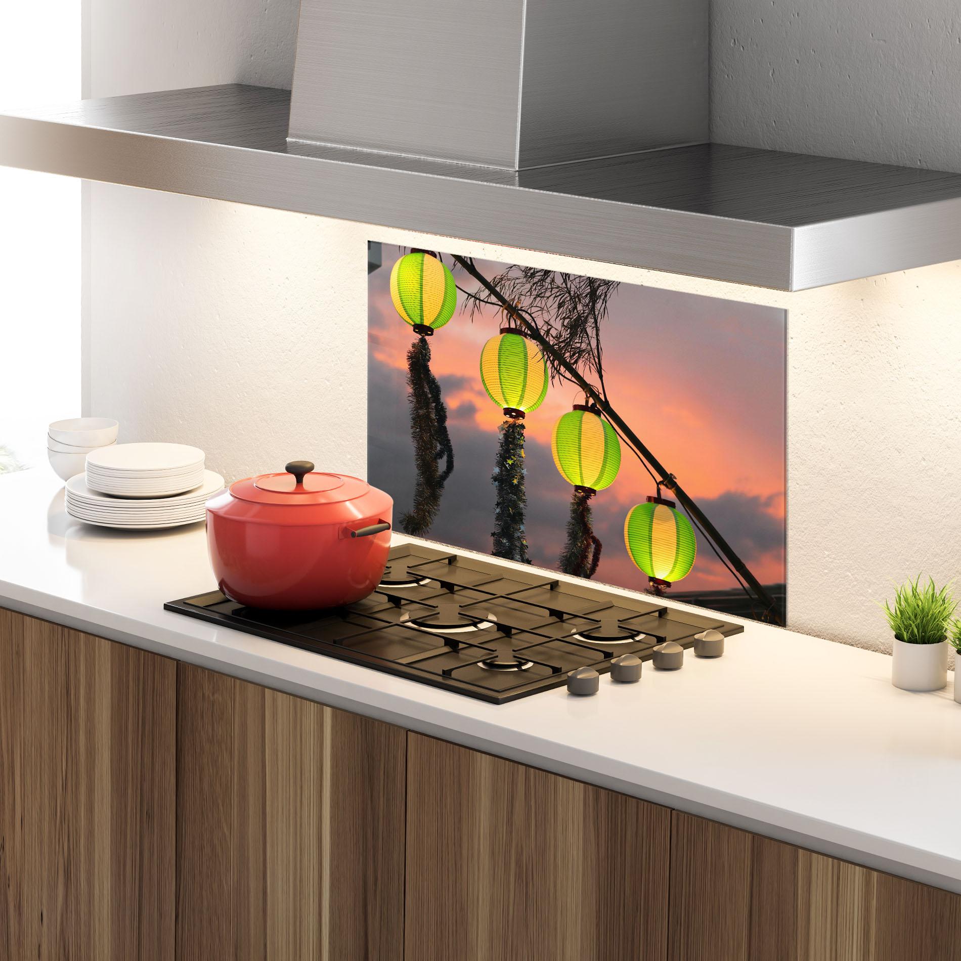 Konyhai üveg hátfal Green Lights mockup 4