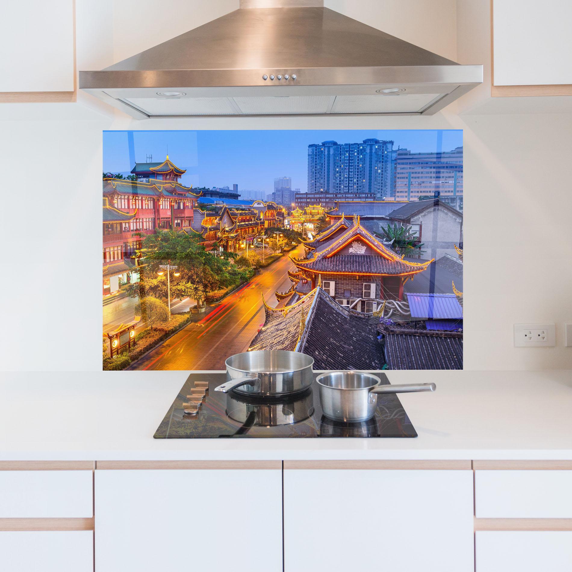 Konyhai üveg hátfal Chengdu China mockup 5