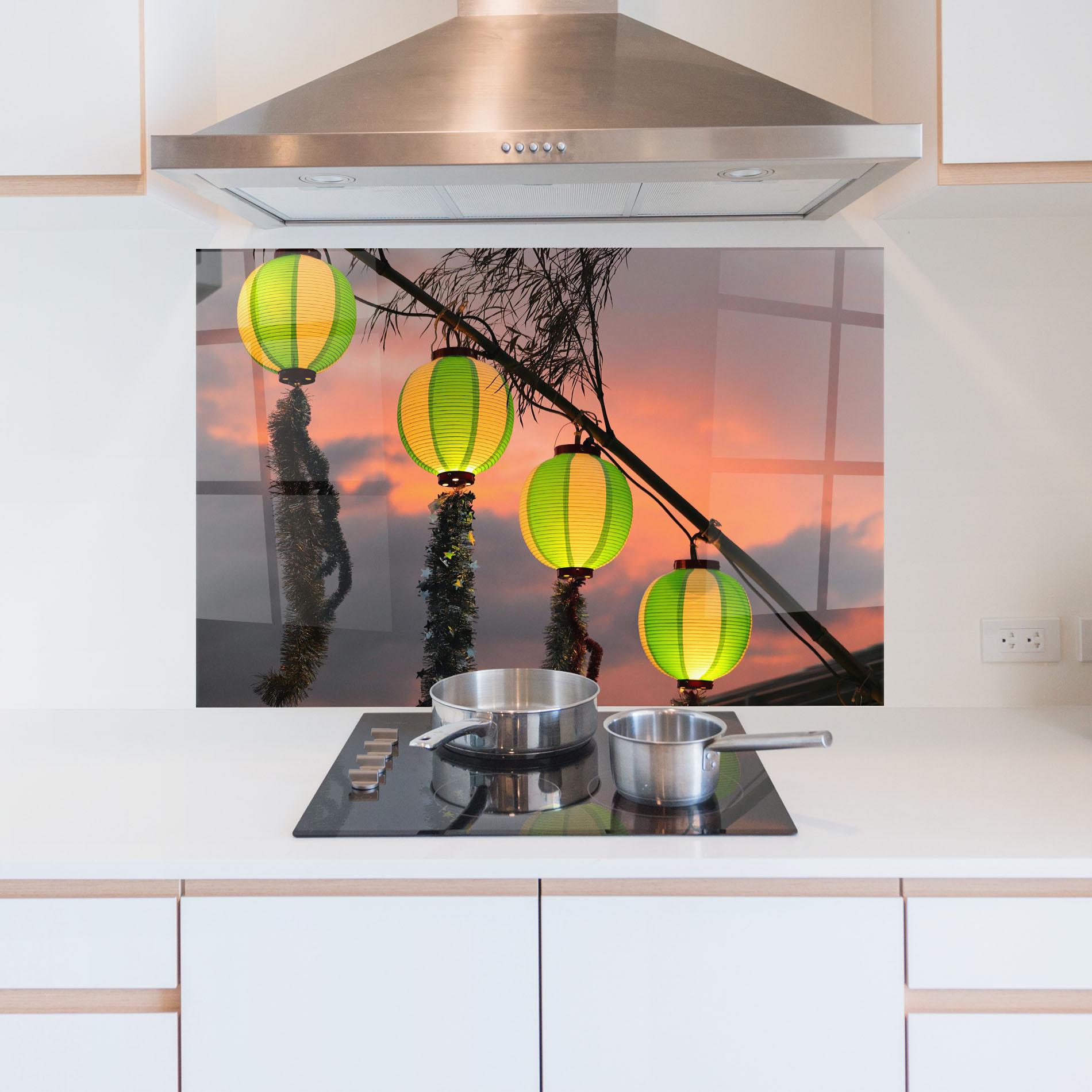 Konyhai üveg hátfal Green Lights mockup 5