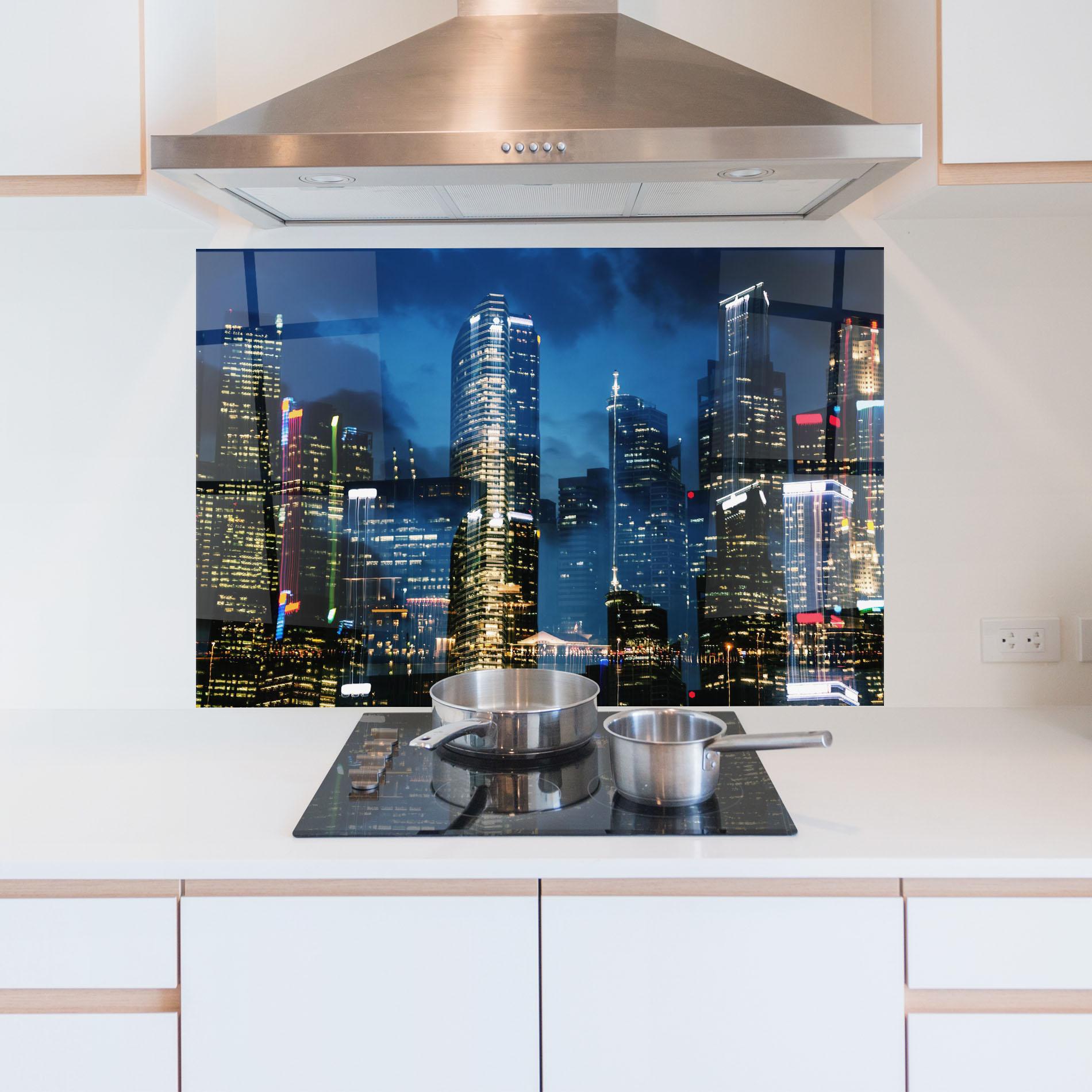 Konyhai üveg hátfal Singapore Night mockup 5