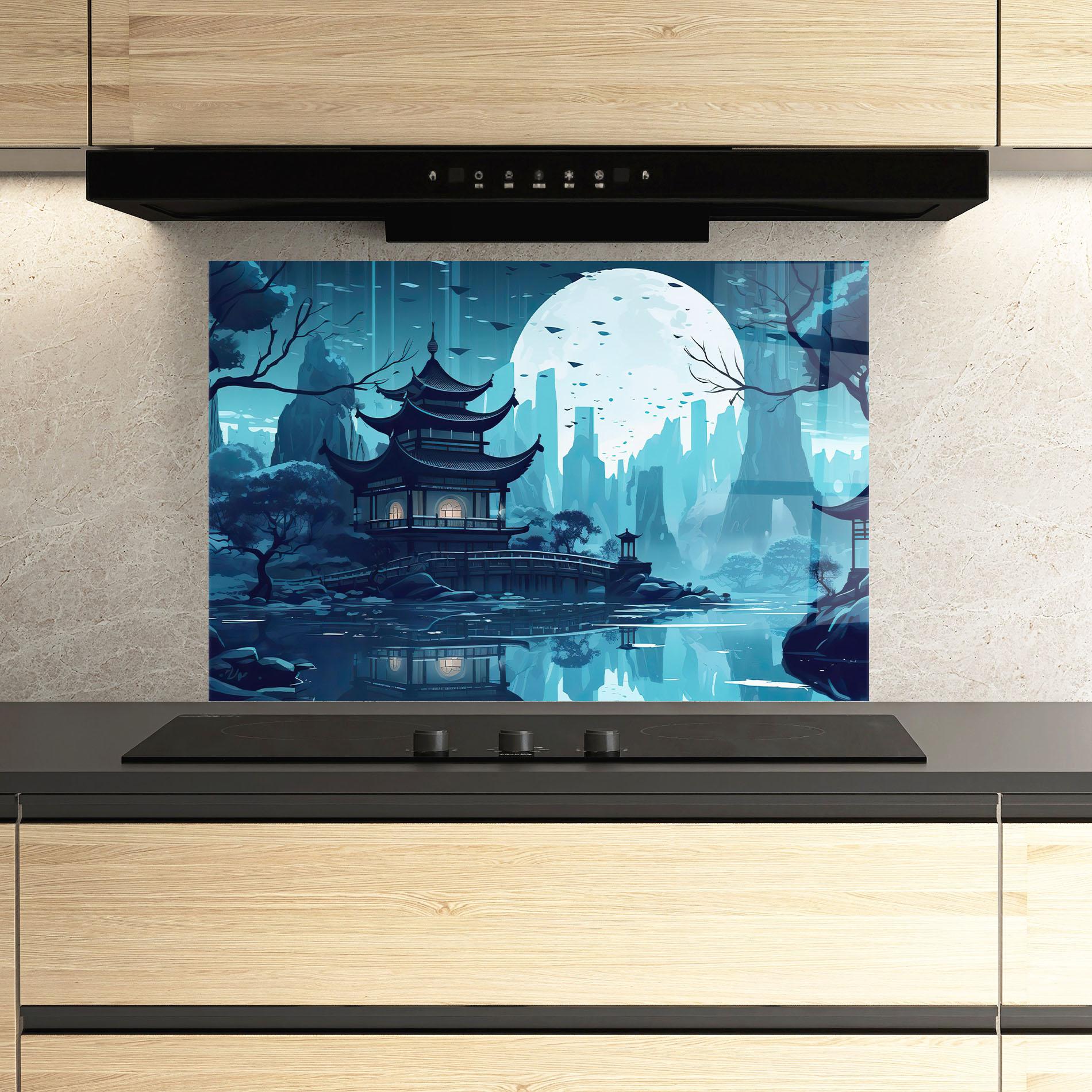 Konyhai üveg hátfal Chinese Cartoon mockup 3