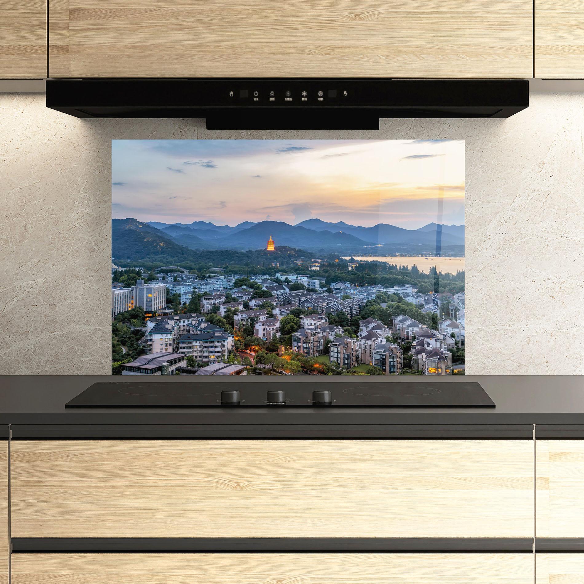 Konyhai üveg hátfal Hangzhou China mockup 3
