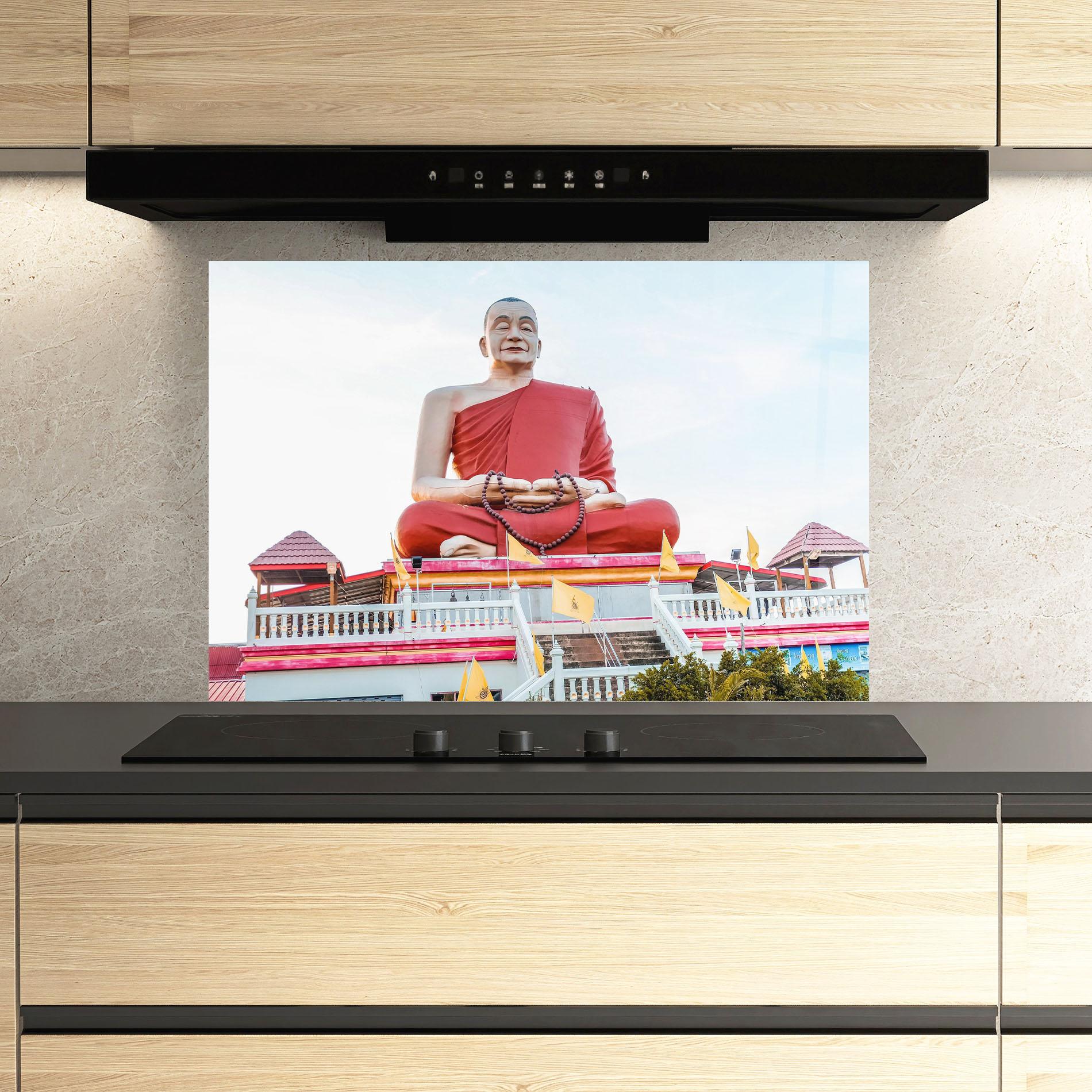 Konyhai üveg hátfal Statue Ghana Devi mockup 3