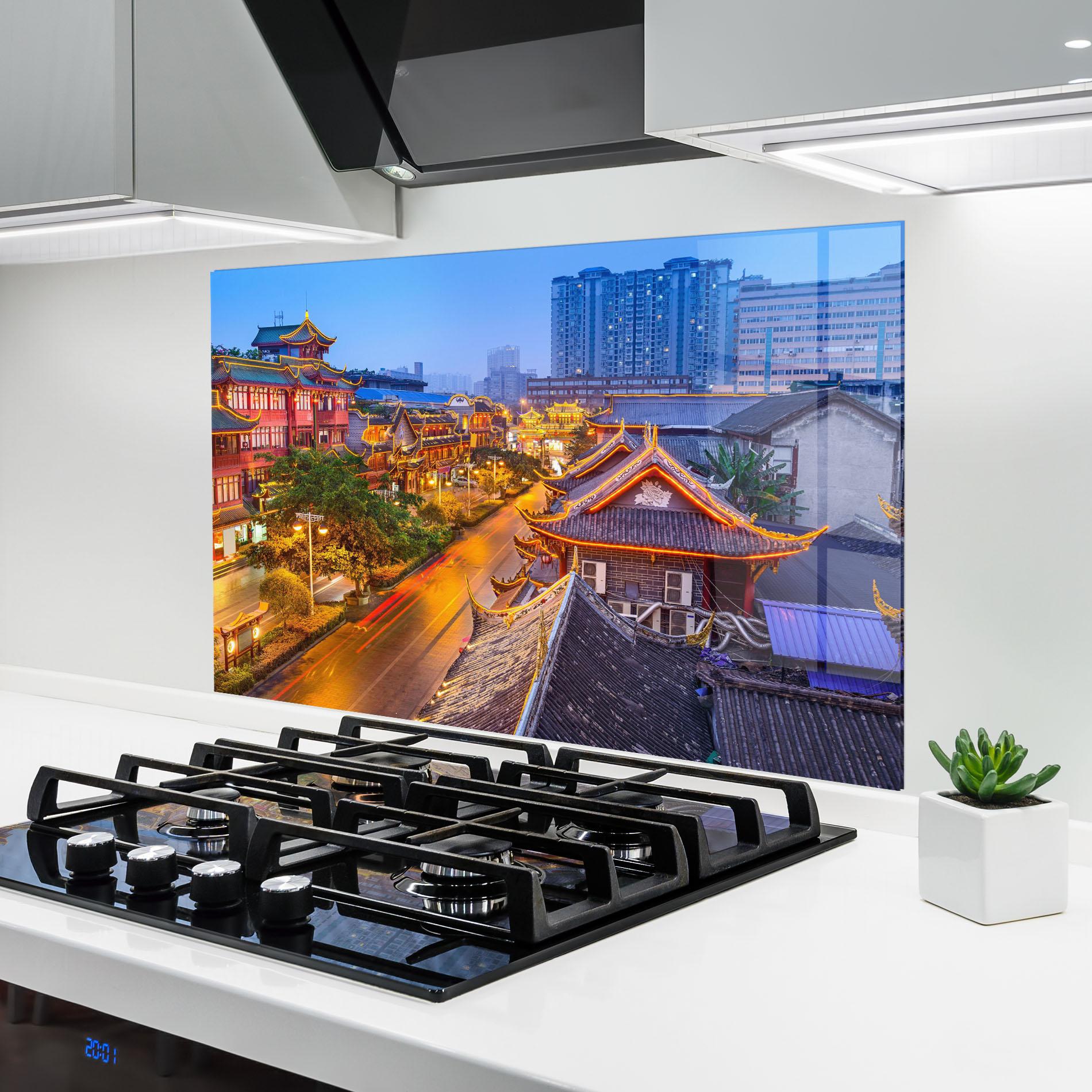 Konyhai üveg hátfal Chengdu China mockup 6