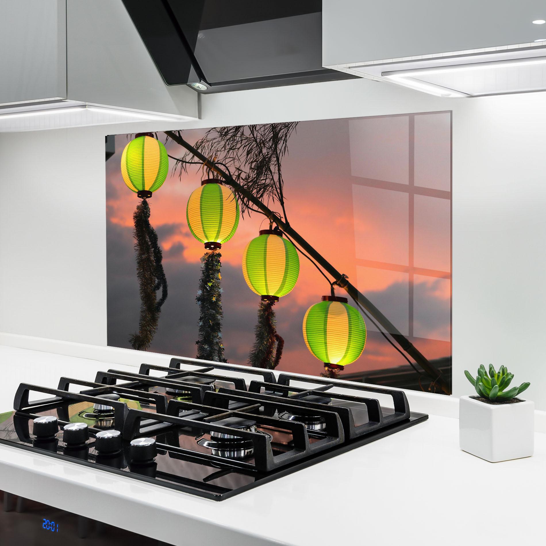 Konyhai üveg hátfal Green Lights mockup 6