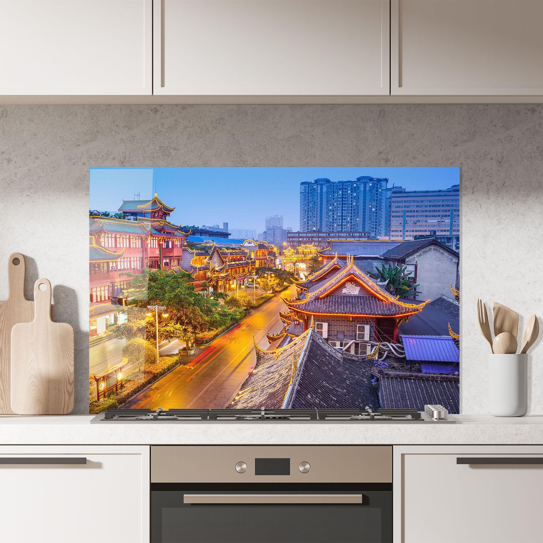 Konyhai üveg hátfal Chengdu China mockup 7