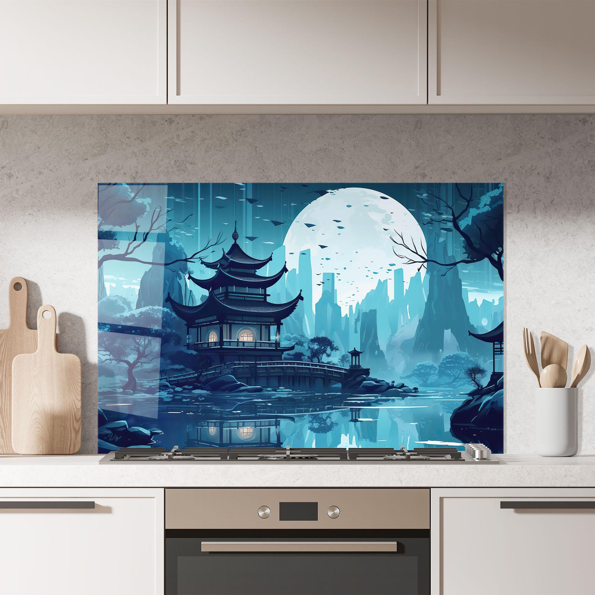 Konyhai üveg hátfal Chinese Cartoon mockup 7