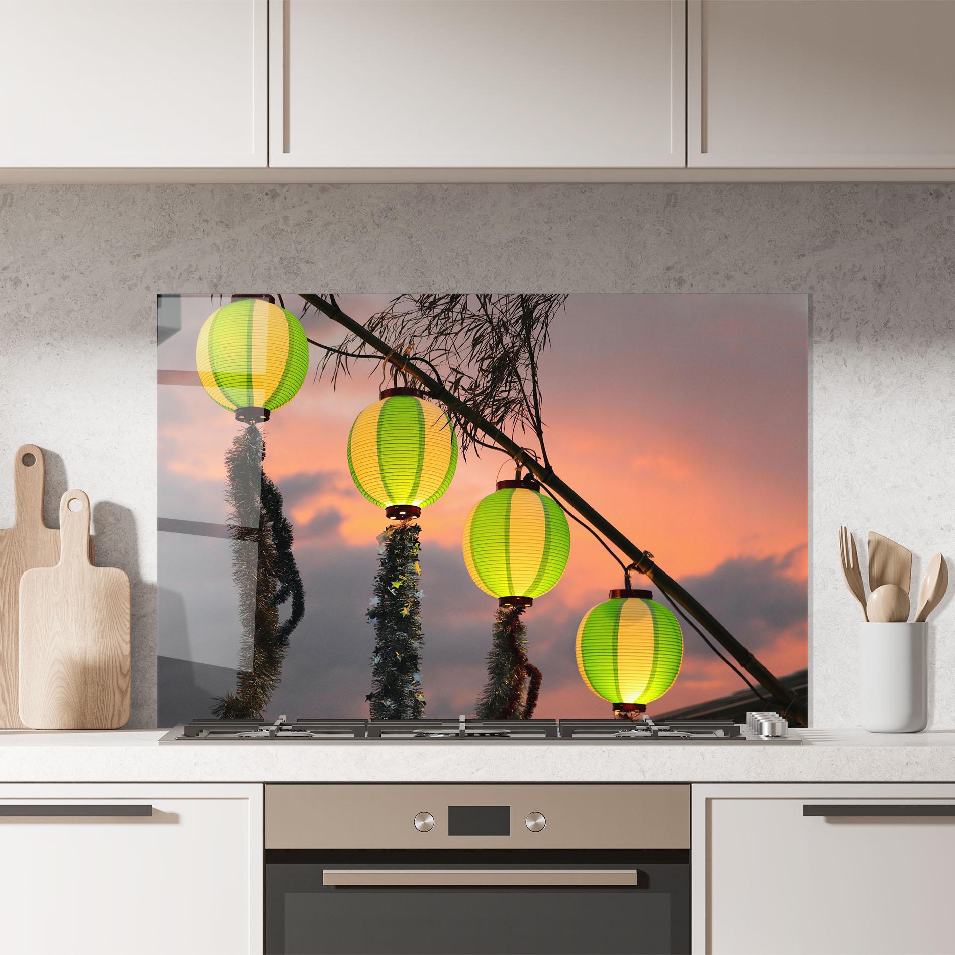 Konyhai üveg hátfal Green Lights mockup 7