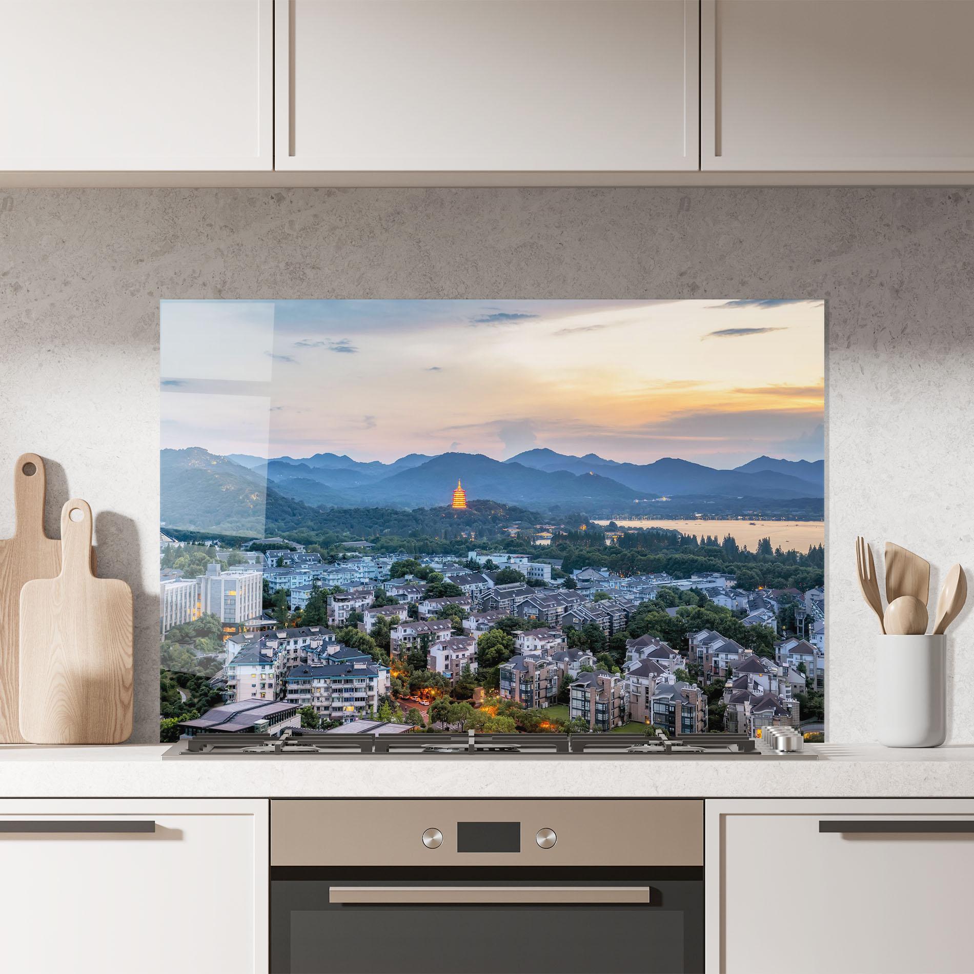 Konyhai üveg hátfal Hangzhou China mockup 7
