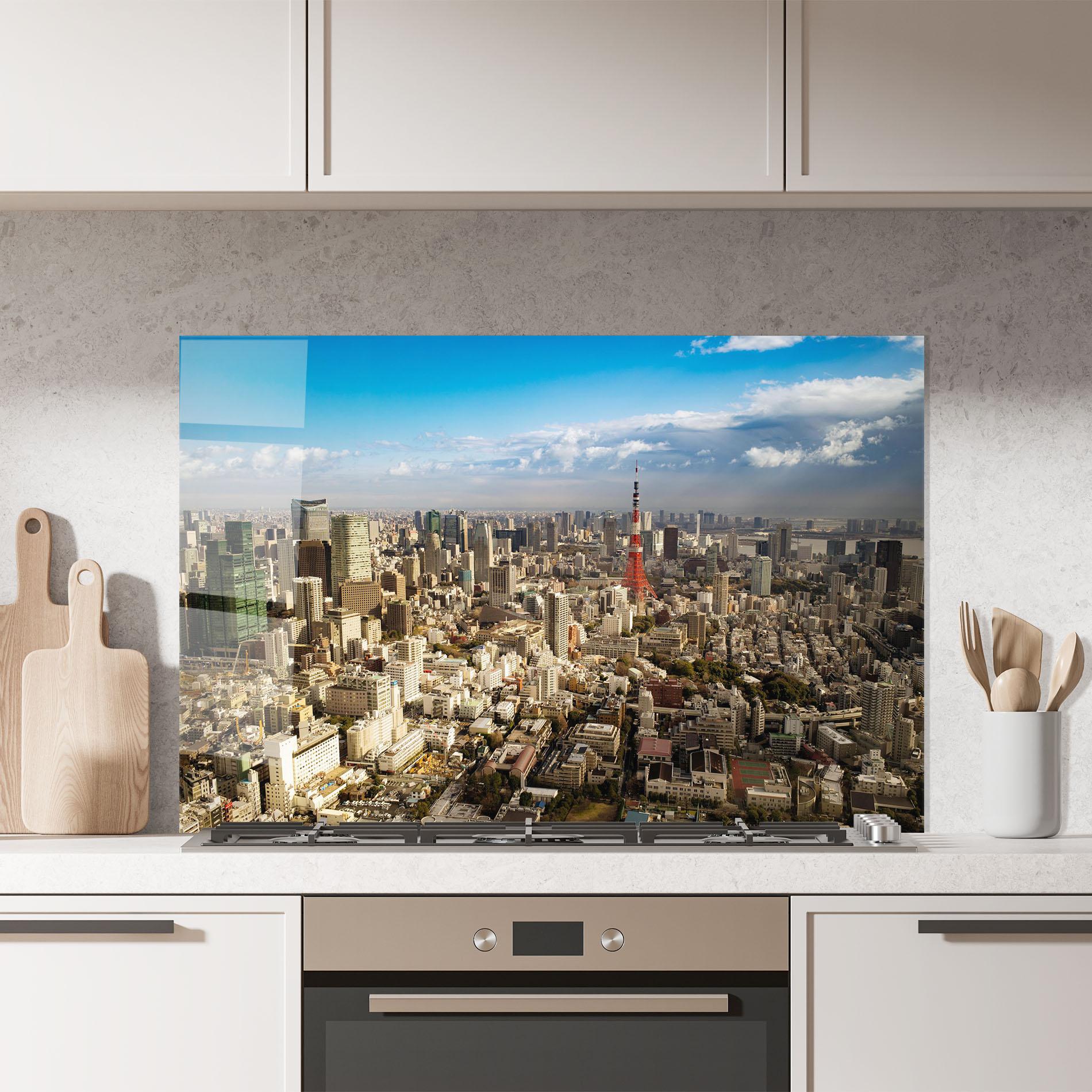 Konyhai üveg hátfal Tokyo Tower mockup 7