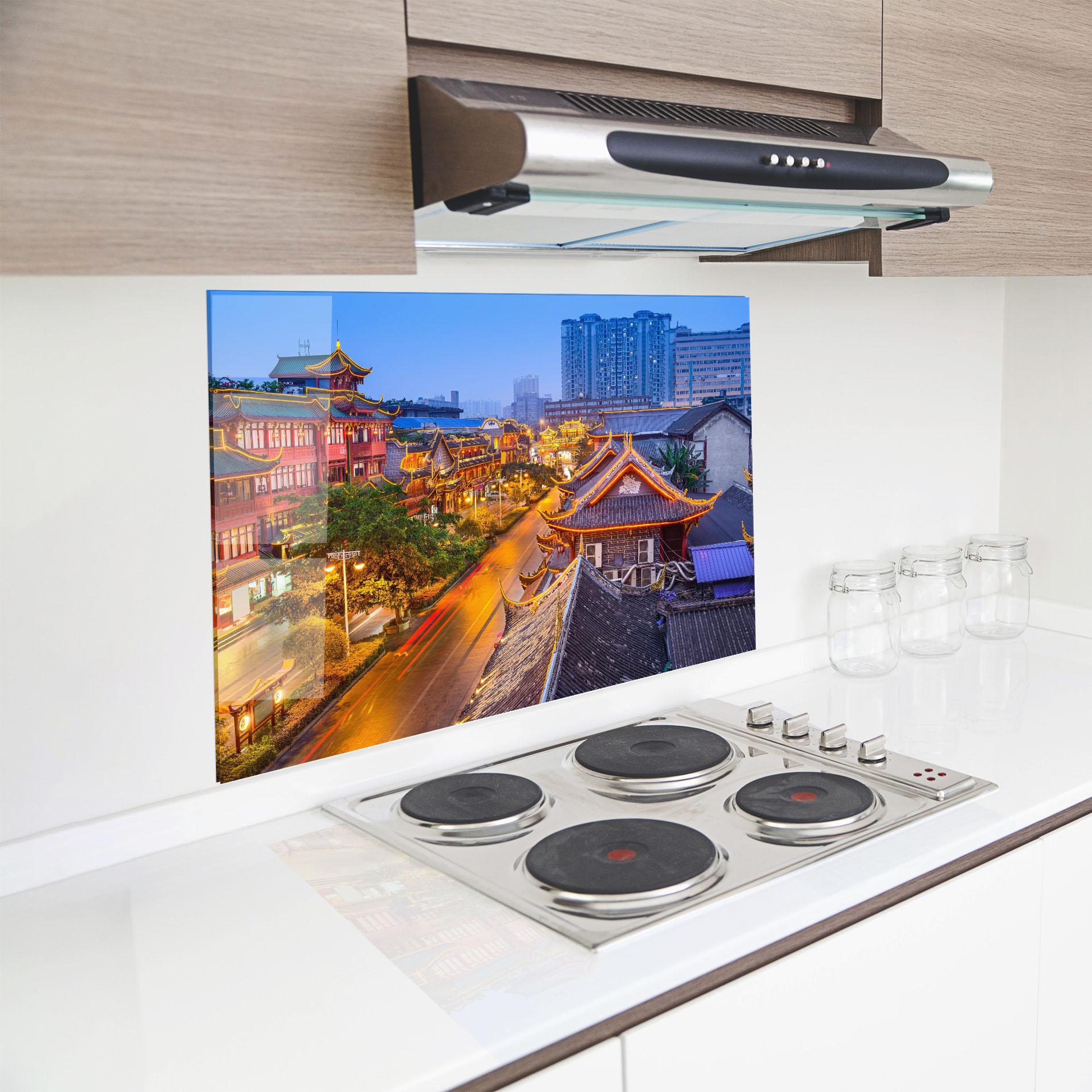 Konyhai üveg hátfal Chengdu China mockup 8