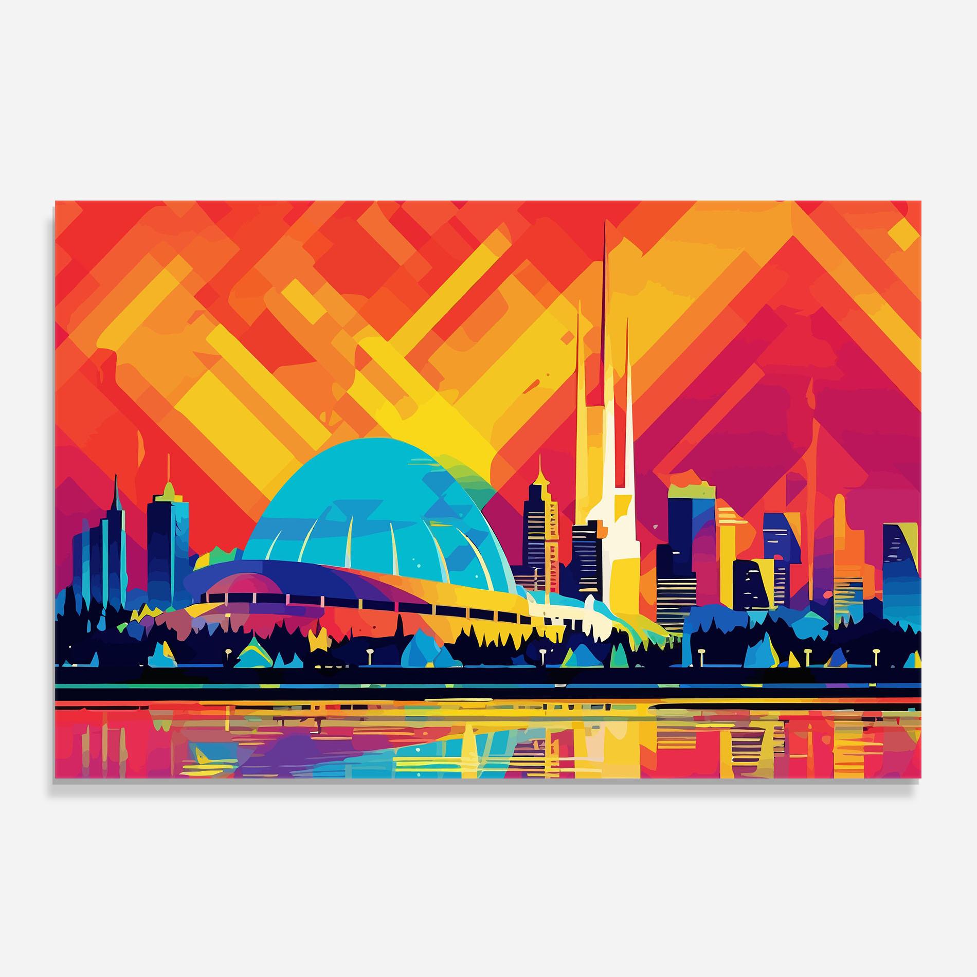 Konyhai üveg hátfal Blue Olympic Stadium mockup 0