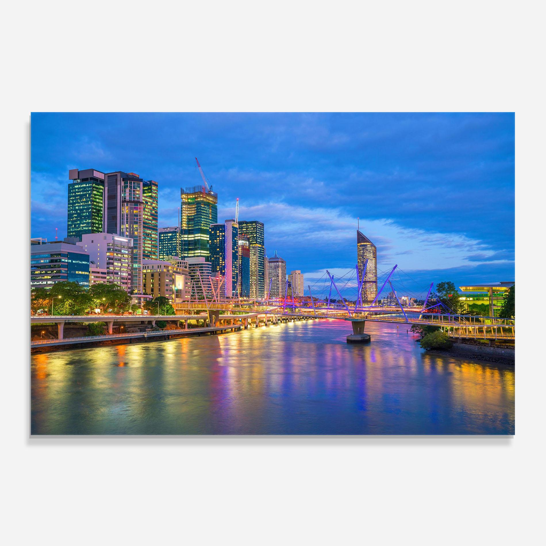 Konyhai üveg hátfal Brisbane Skyline View mockup 0