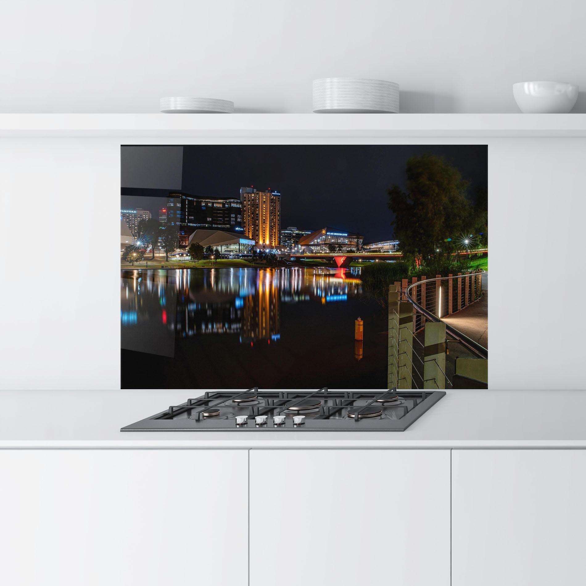 Konyhai üveg hátfal Australia Night Lake mockup 9