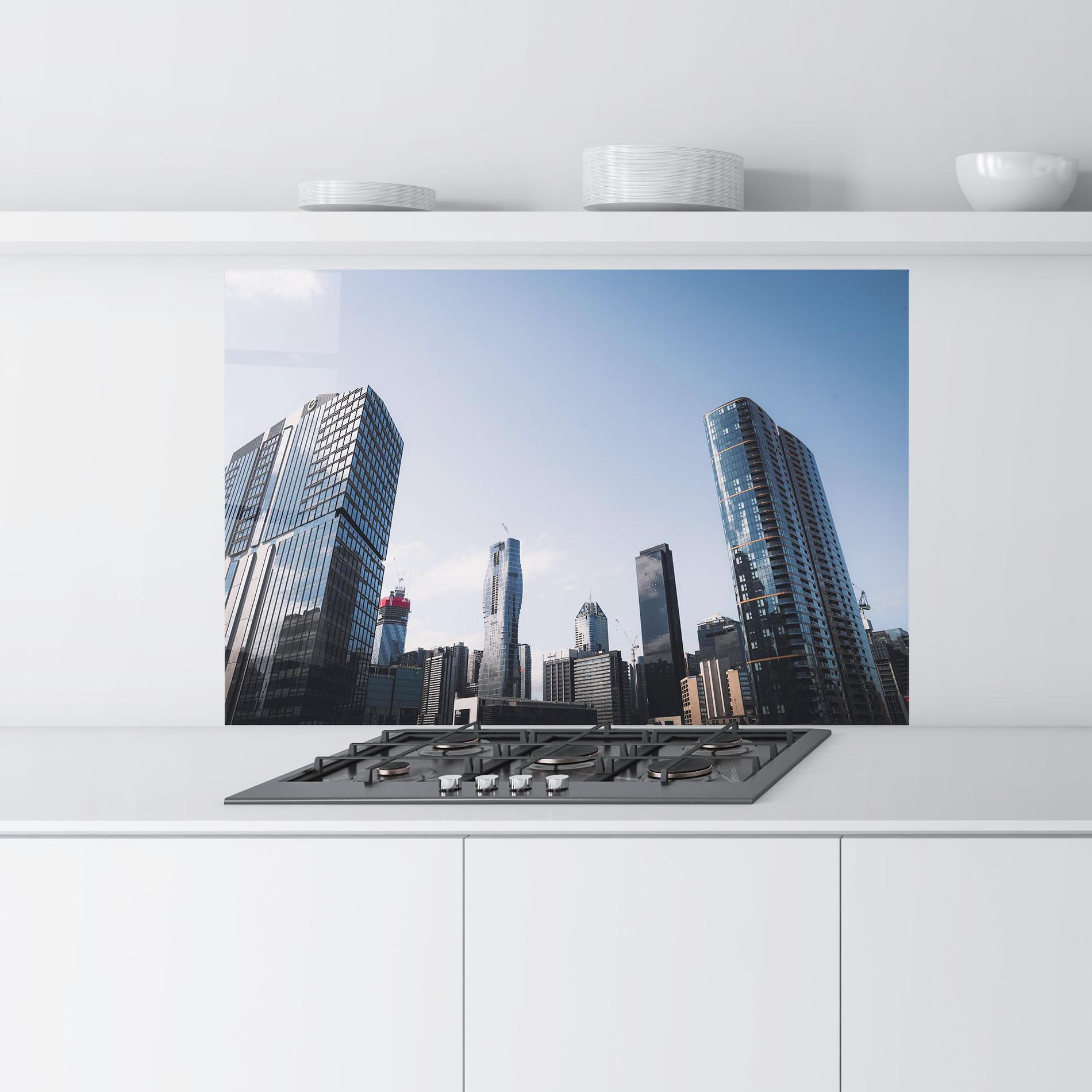 Konyhai üveg hátfal Business Building mockup 9