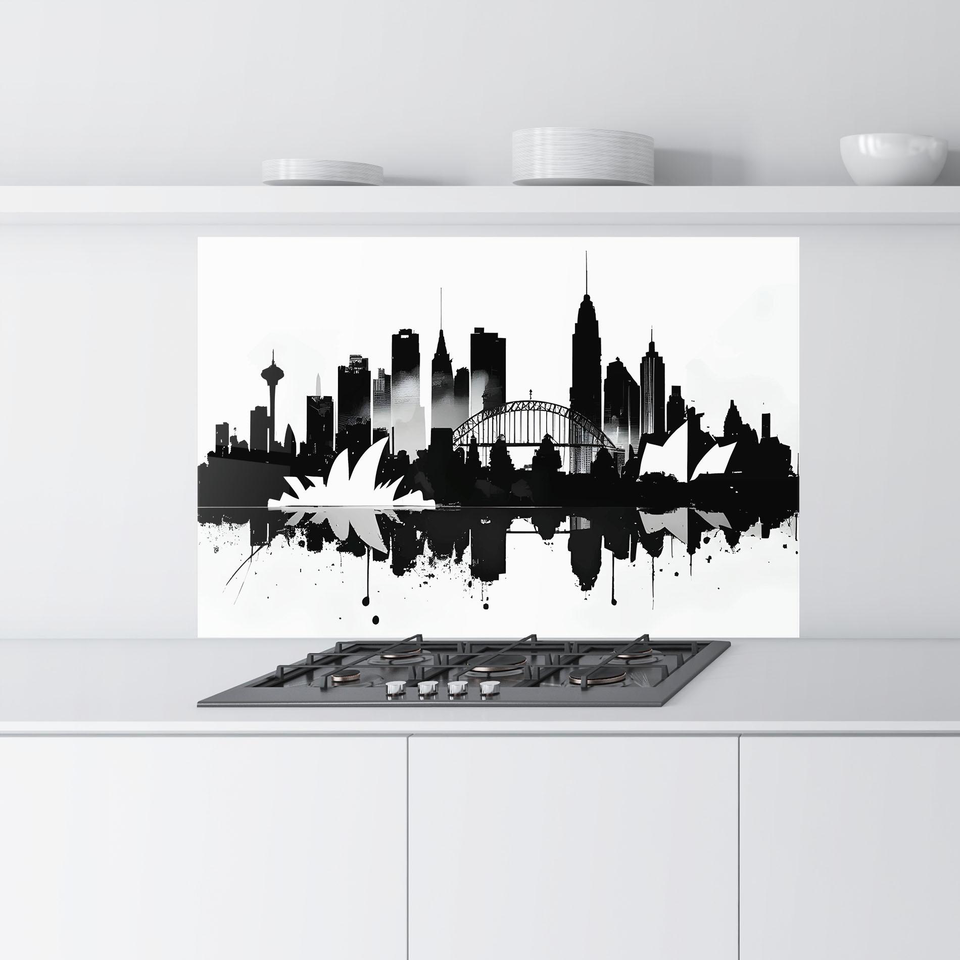 Konyhai üveg hátfal Opera House Art mockup 9