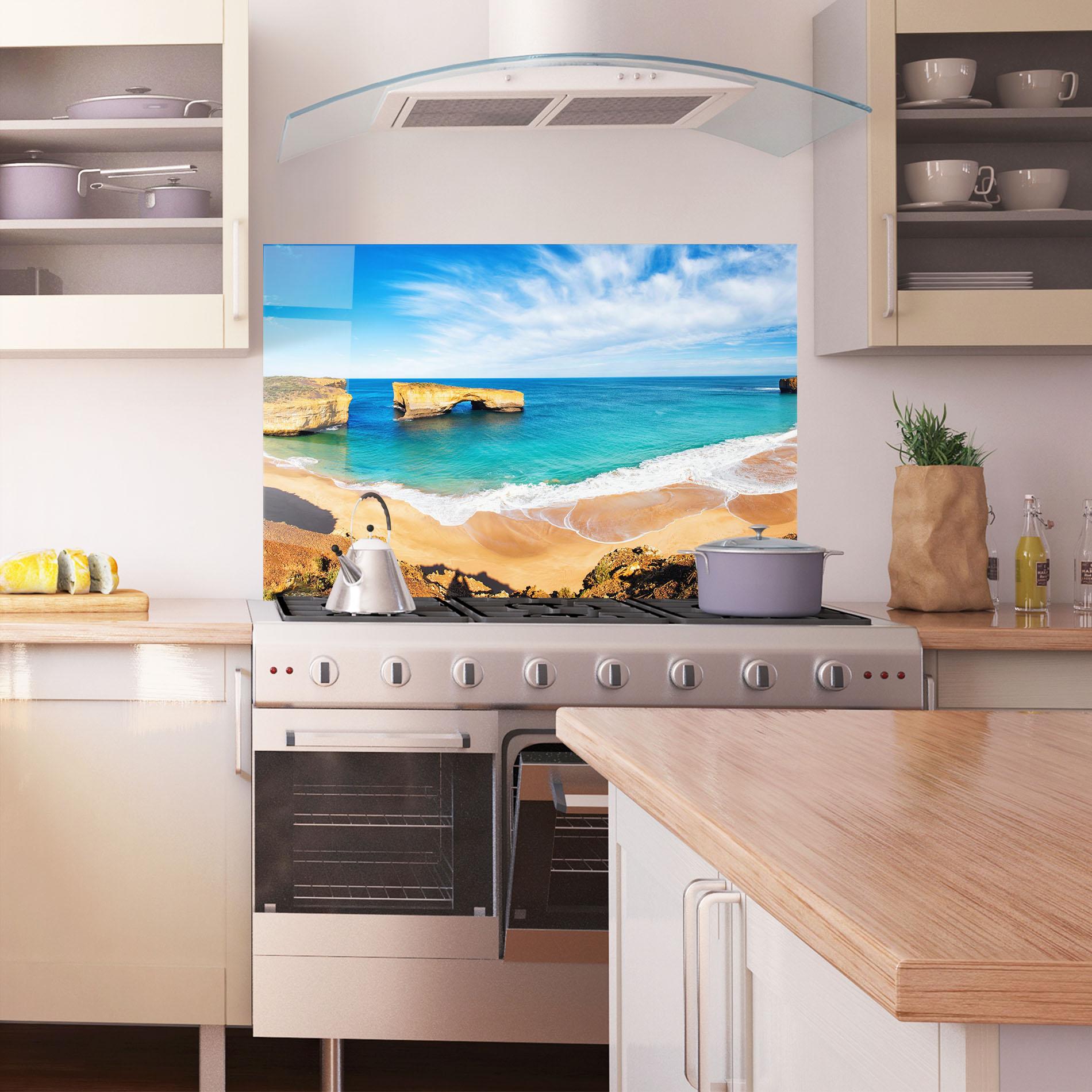Konyhai üveg hátfal Australian Island mockup 1