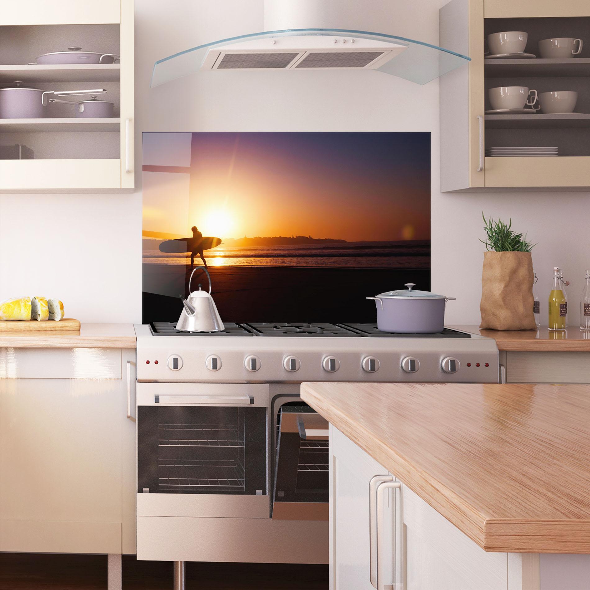 Konyhai üveg hátfal Australian Sunset mockup 1