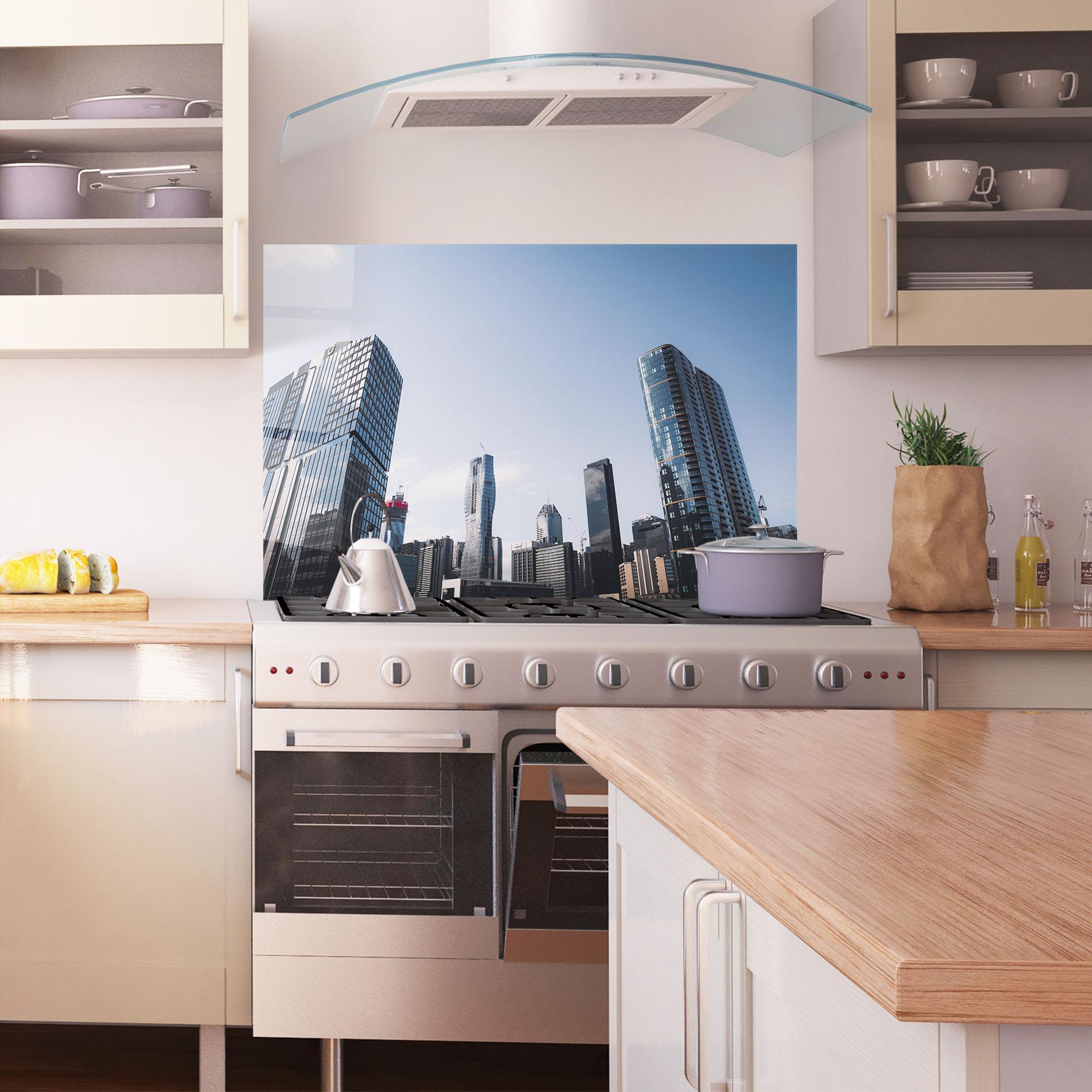 Konyhai üveg hátfal Business Building mockup 1