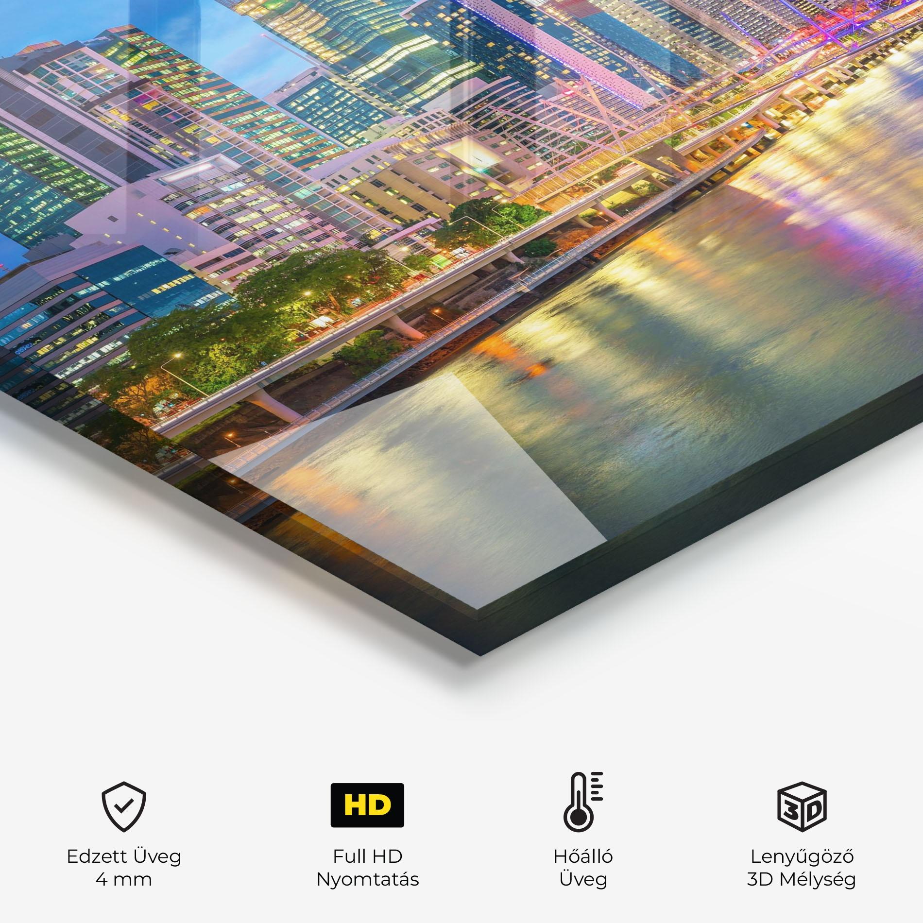 Konyhai üveg hátfal Brisbane Skyline View mockup 2