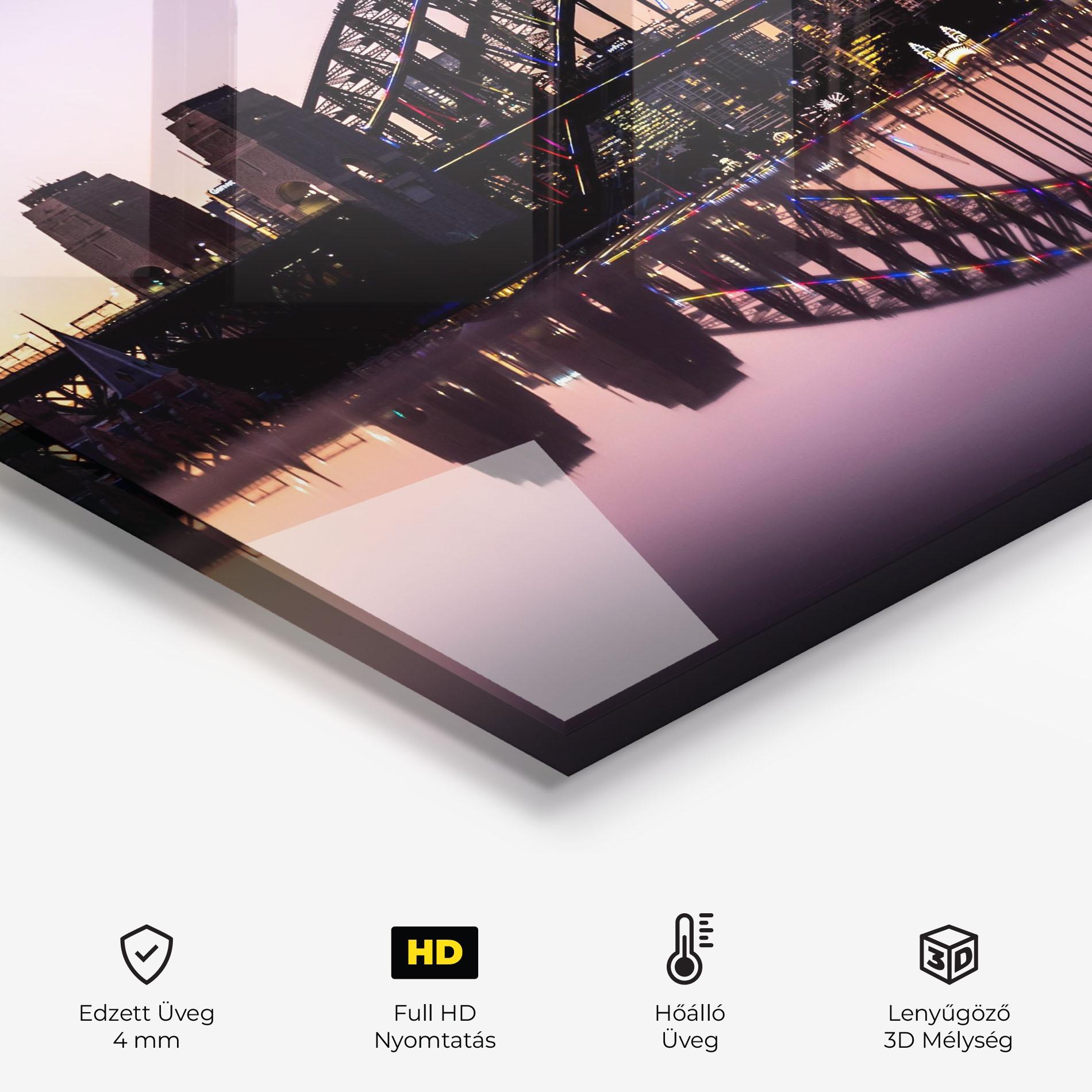 Konyhai üveg hátfal Purple Night Sydney mockup 2