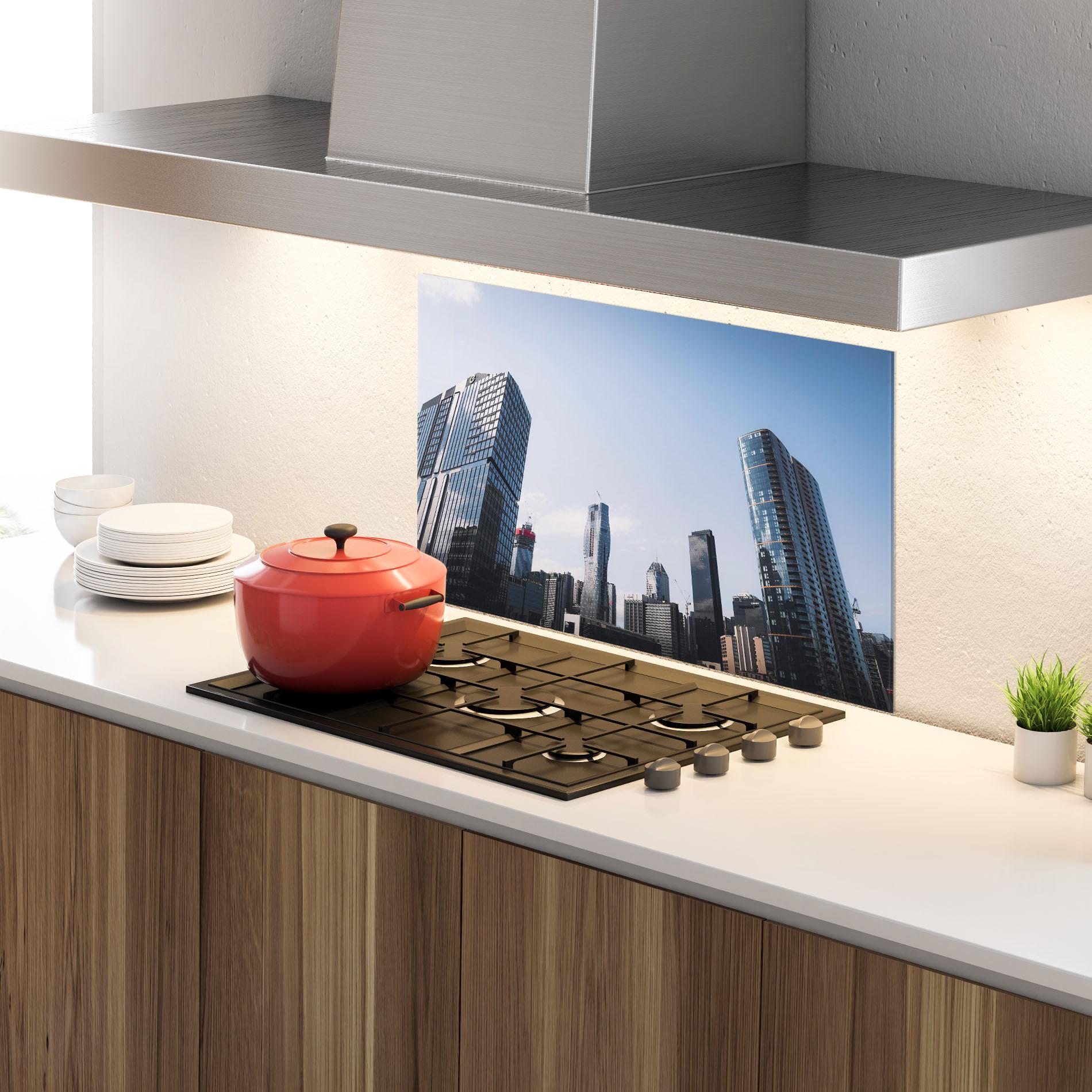 Konyhai üveg hátfal Business Building mockup 4