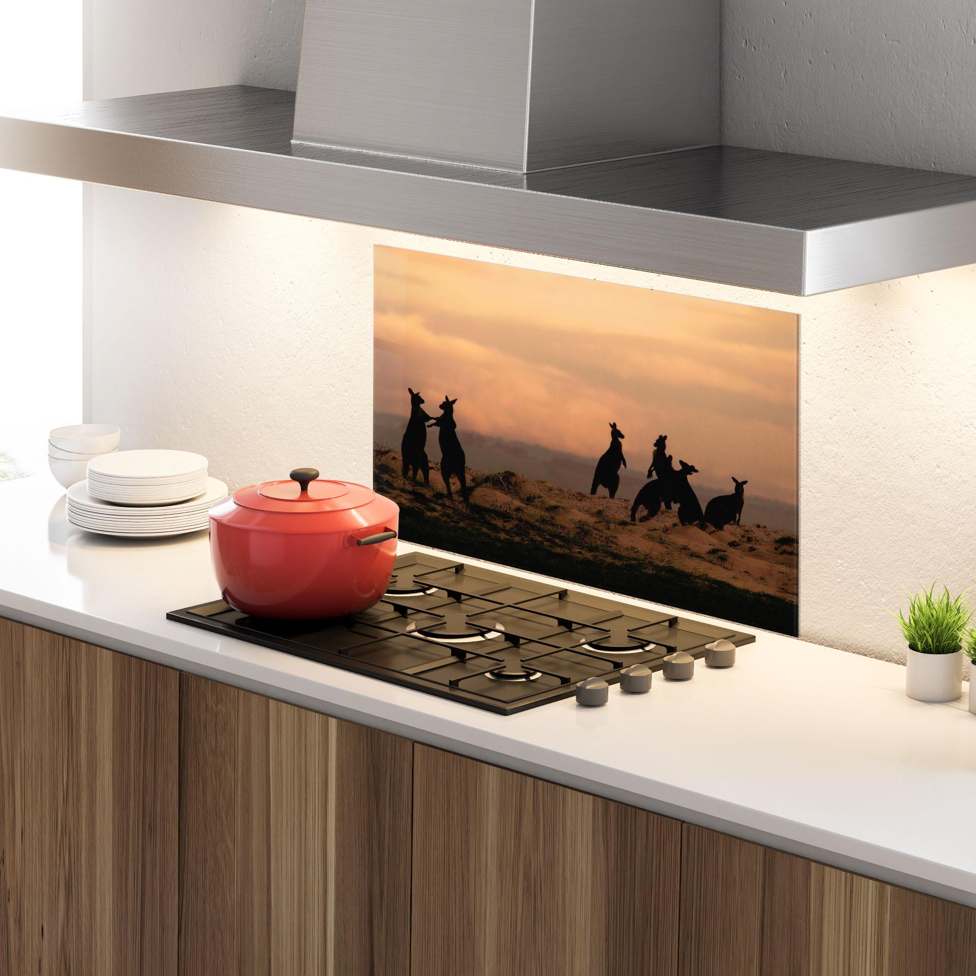 Konyhai üveg hátfal Kangaroos Playing mockup 4