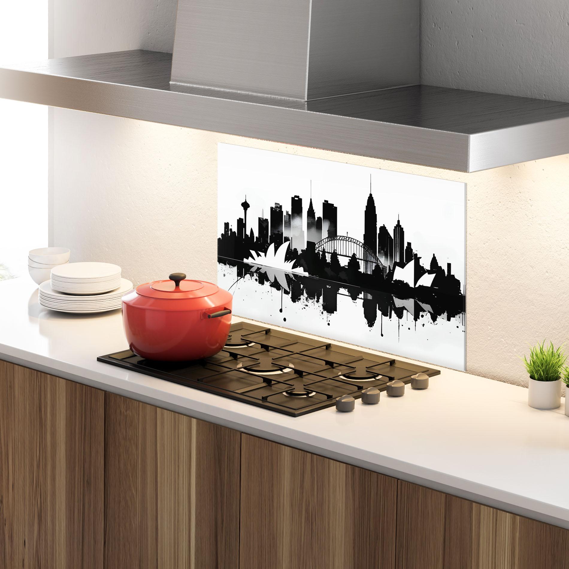 Konyhai üveg hátfal Opera House Art mockup 4