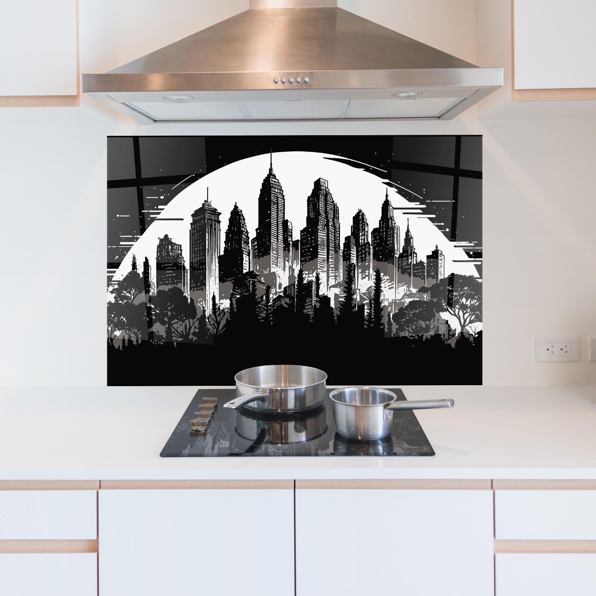 Konyhai üveg hátfal Australia Moon mockup 5