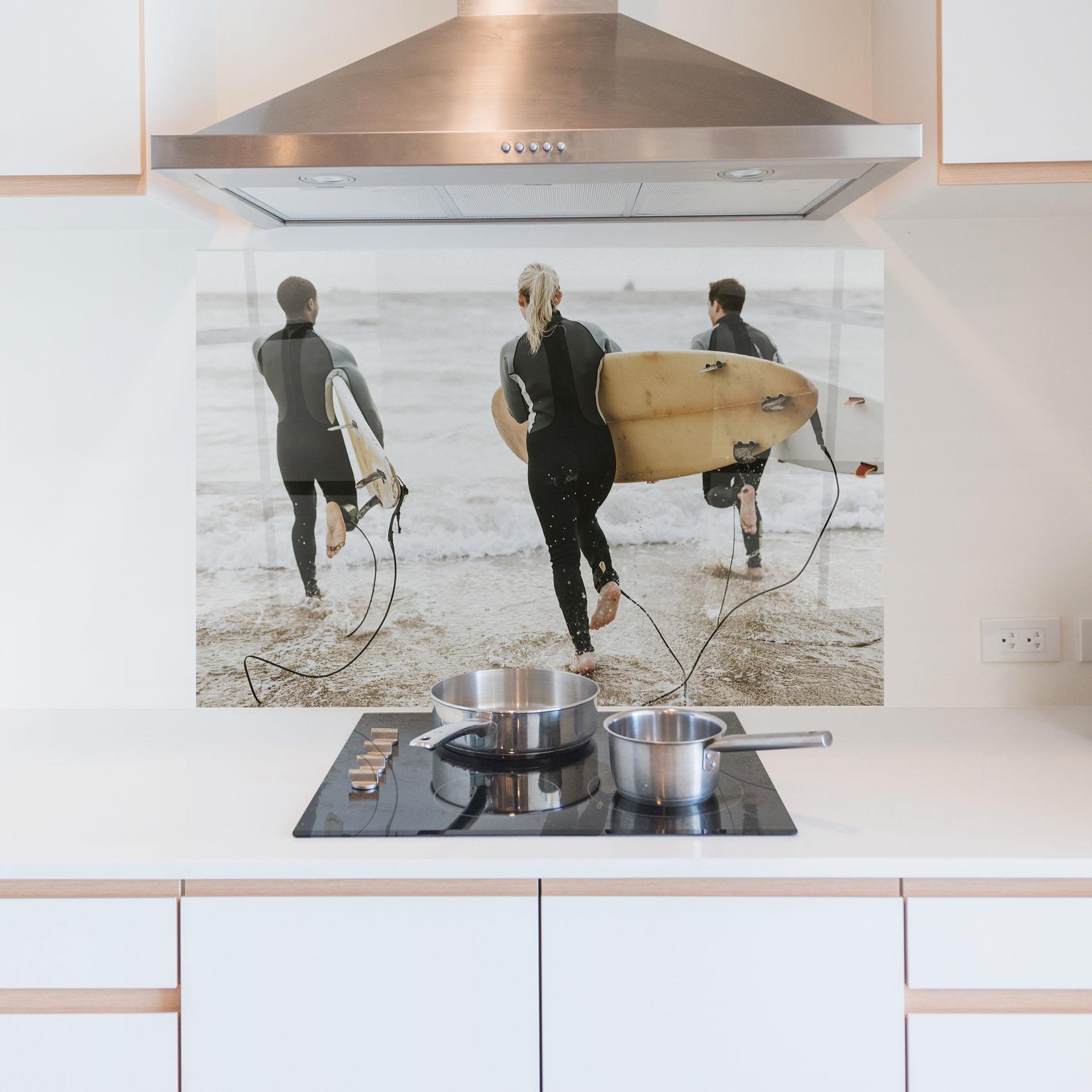 Konyhai üveg hátfal Australian Beach mockup 5