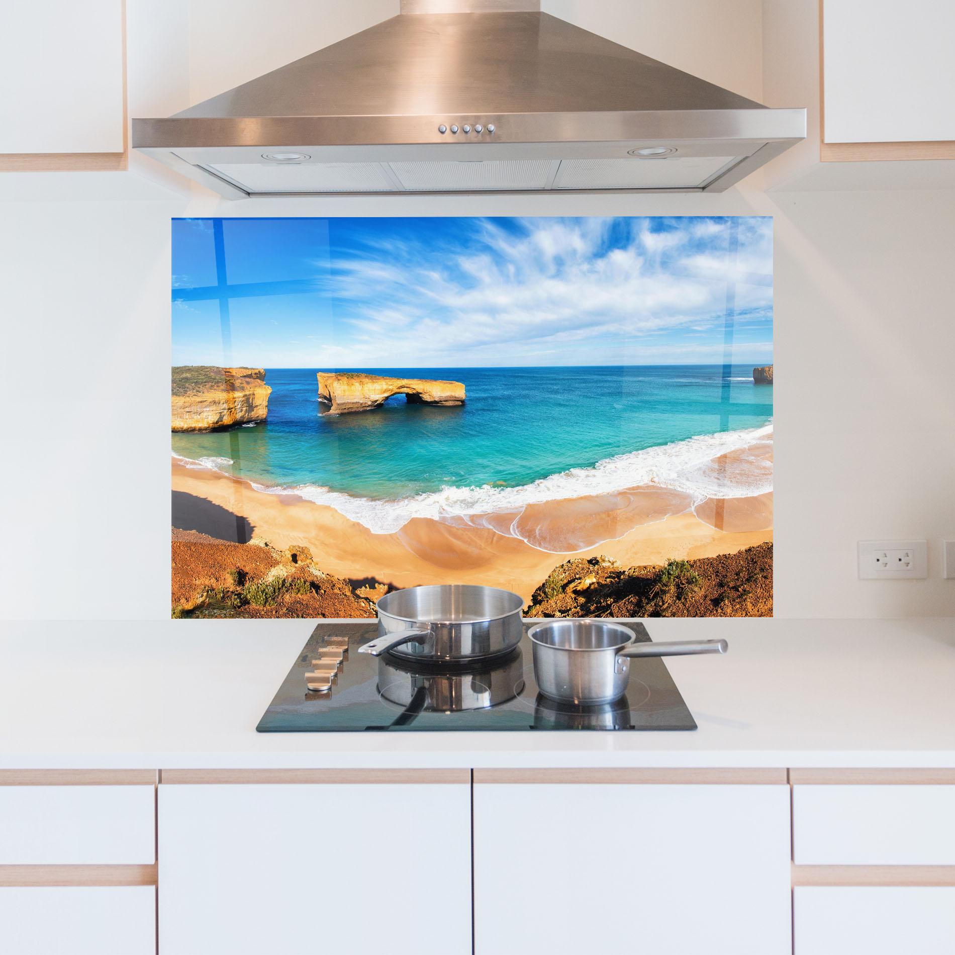 Konyhai üveg hátfal Australian Island mockup 5