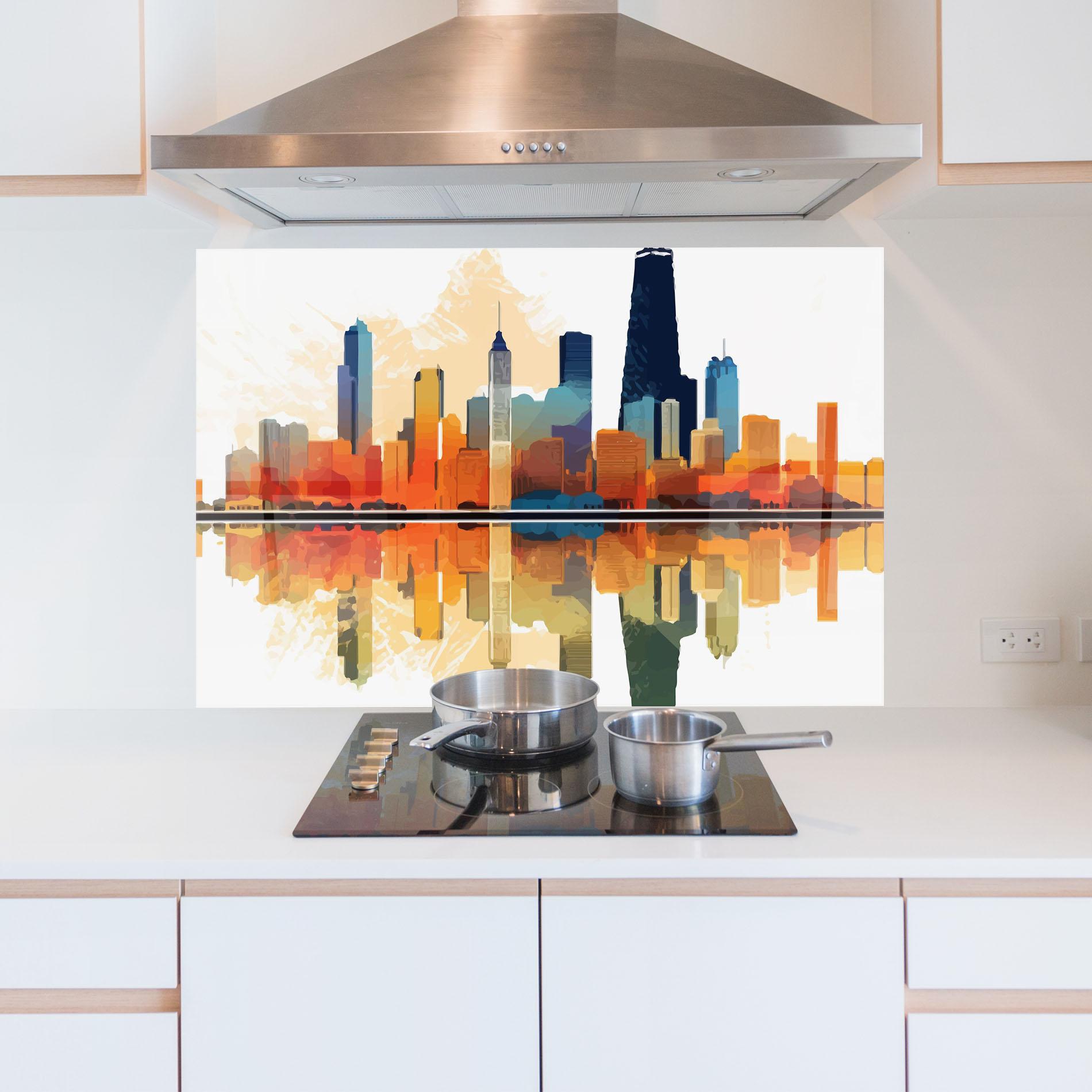 Konyhai üveg hátfal Australian River mockup 5