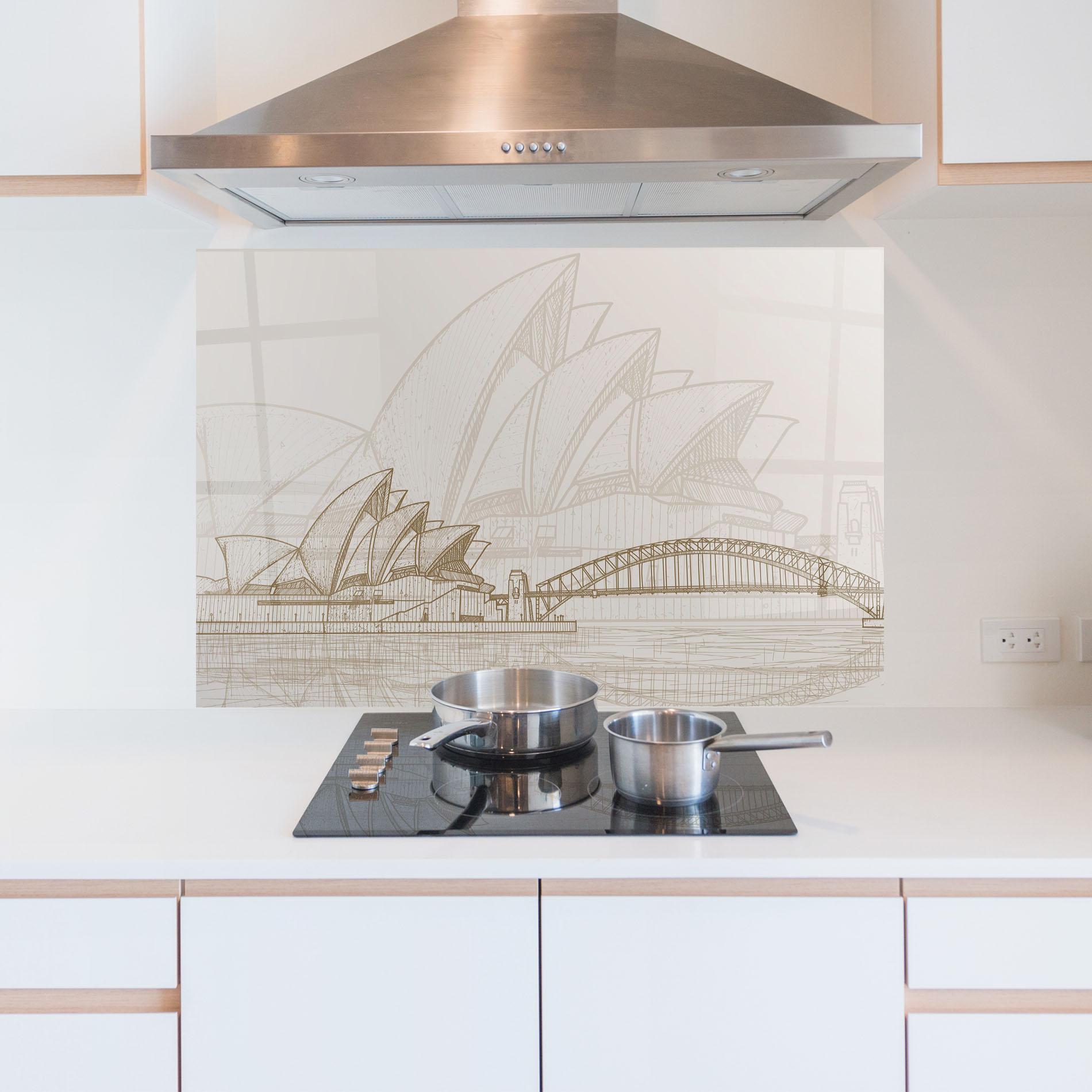 Konyhai üveg hátfal Brown Opera House mockup 5