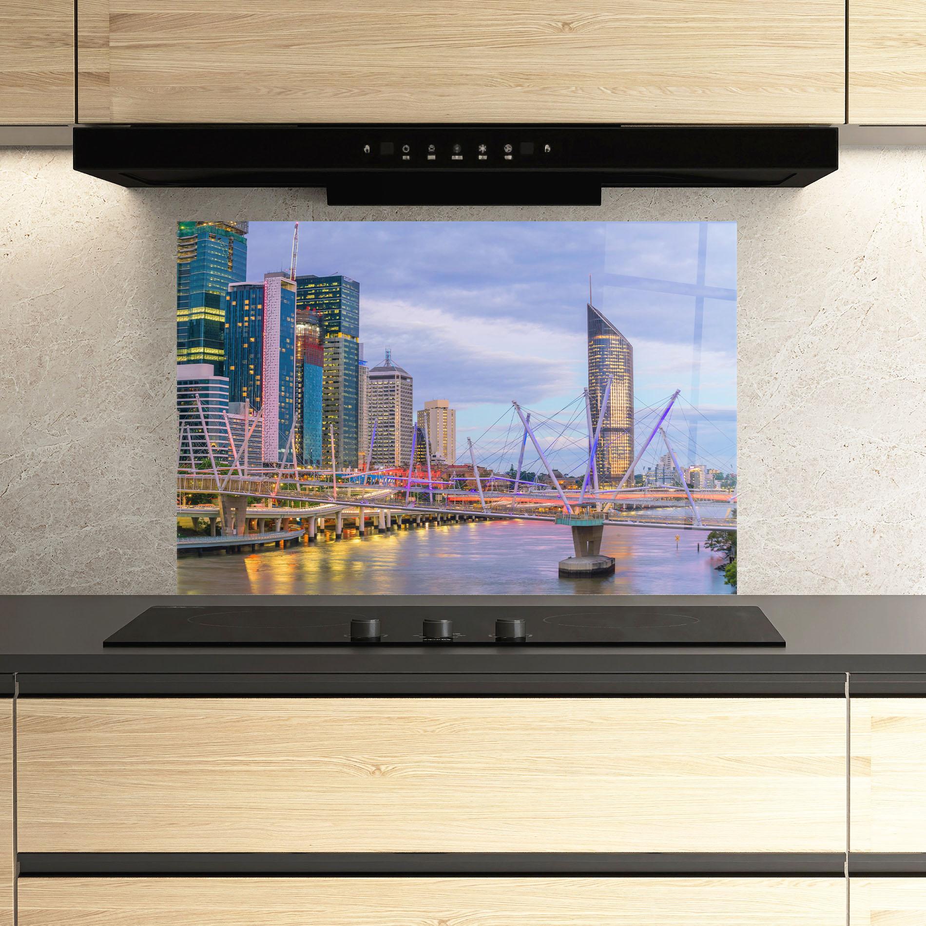 Konyhai üveg hátfal Brisbane River Australia mockup 3