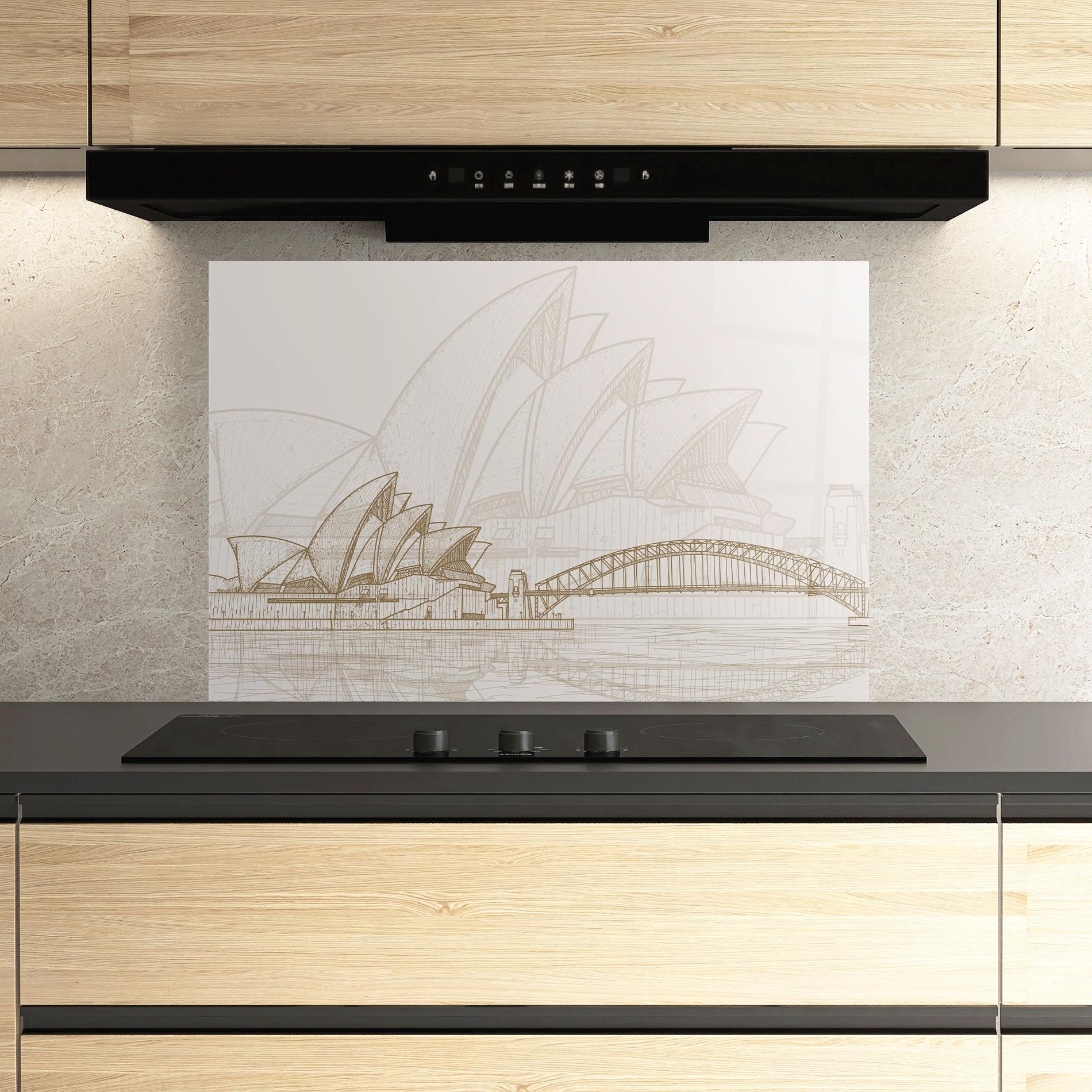 Konyhai üveg hátfal Brown Opera House mockup 3