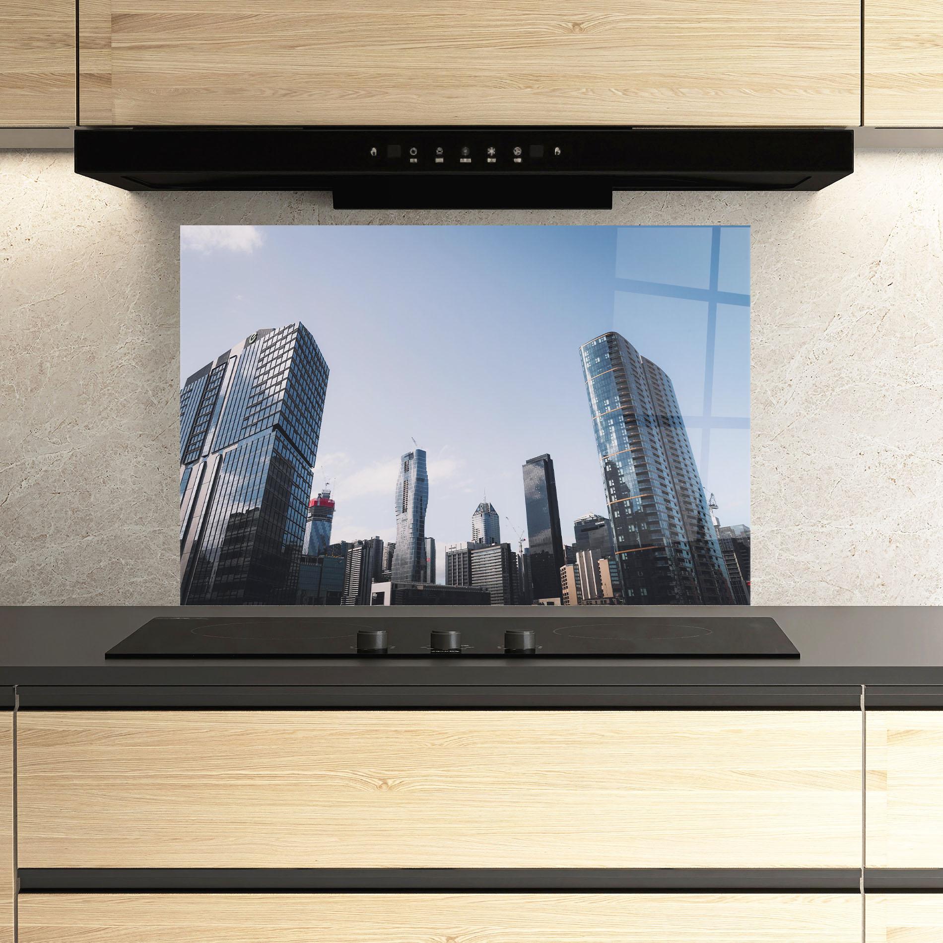 Konyhai üveg hátfal Business Building mockup 3