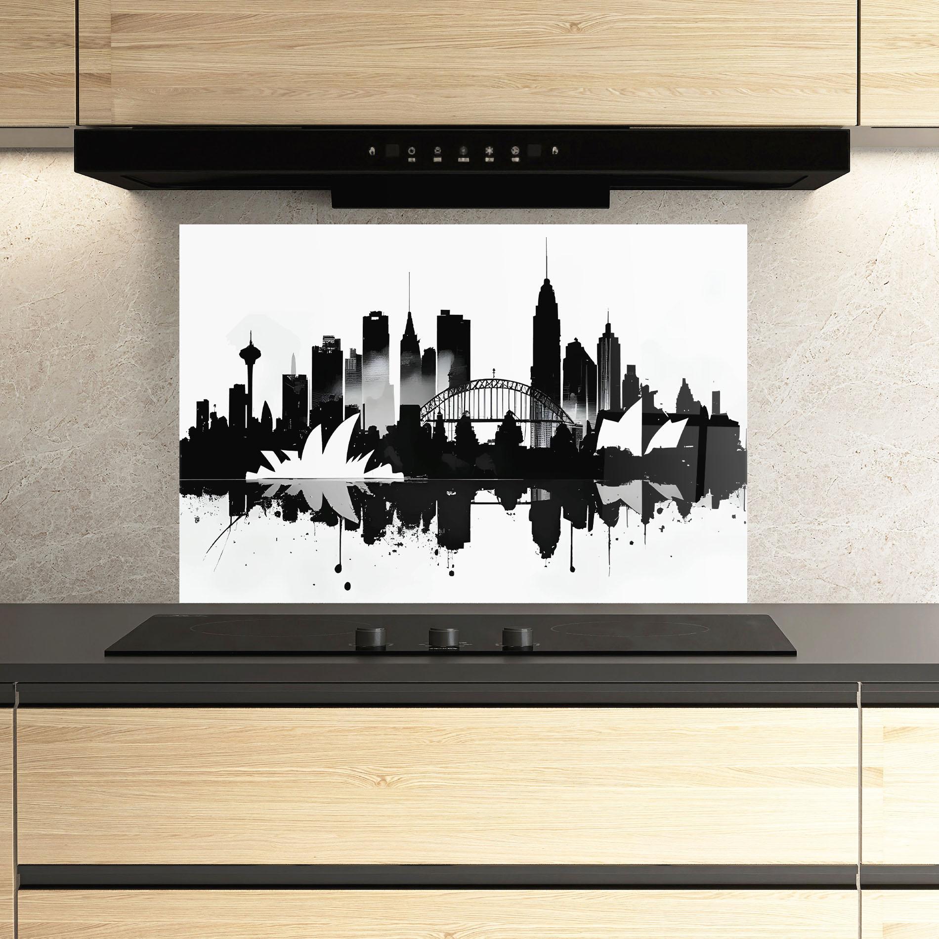 Konyhai üveg hátfal Opera House Art mockup 3