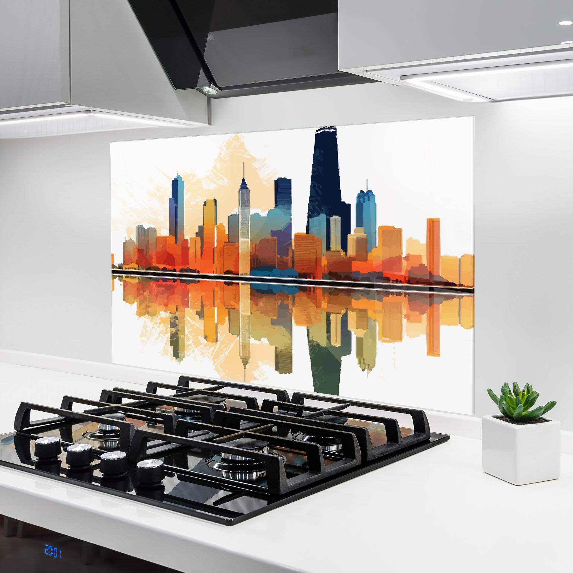 Konyhai üveg hátfal Australian River mockup 6