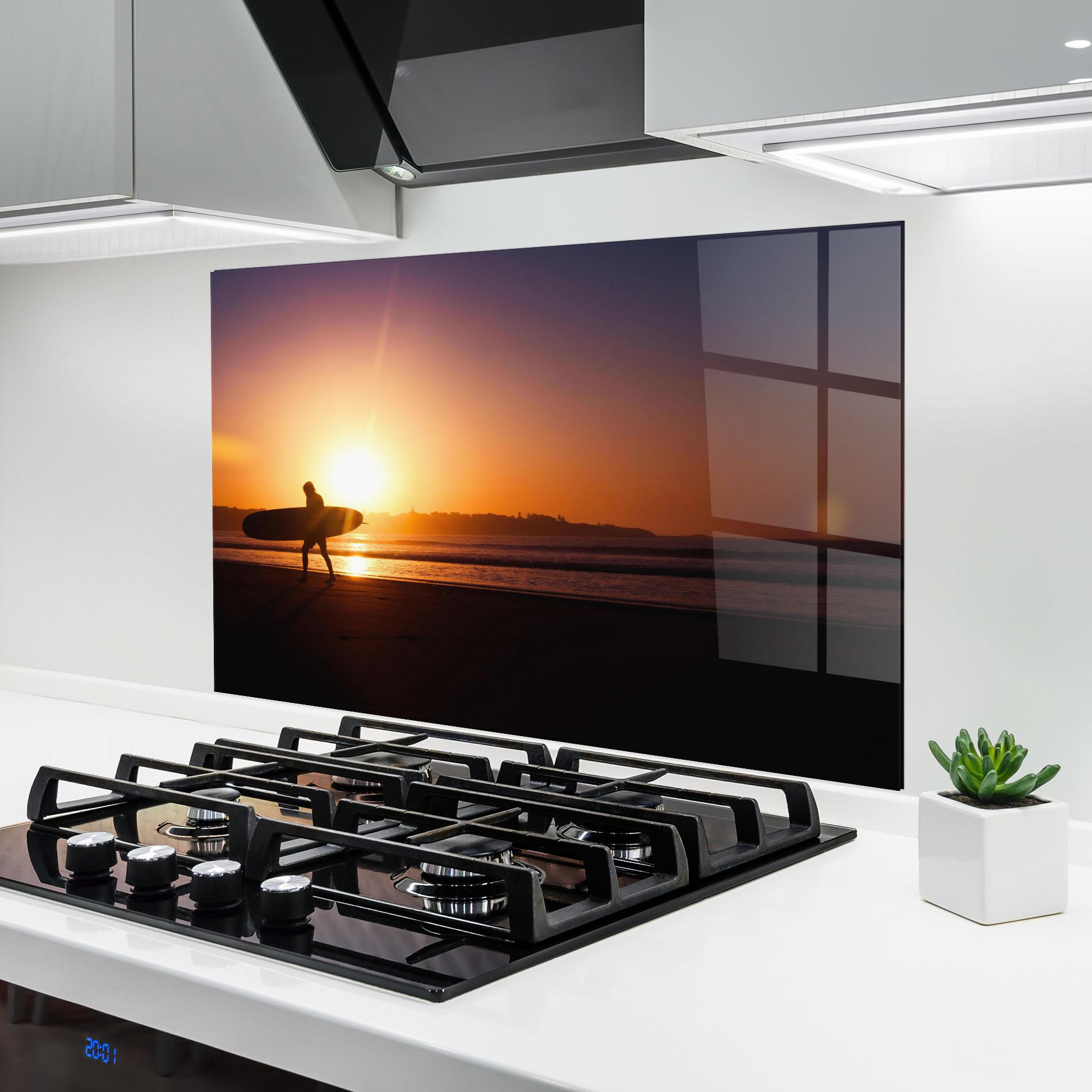 Konyhai üveg hátfal Australian Sunset mockup 6