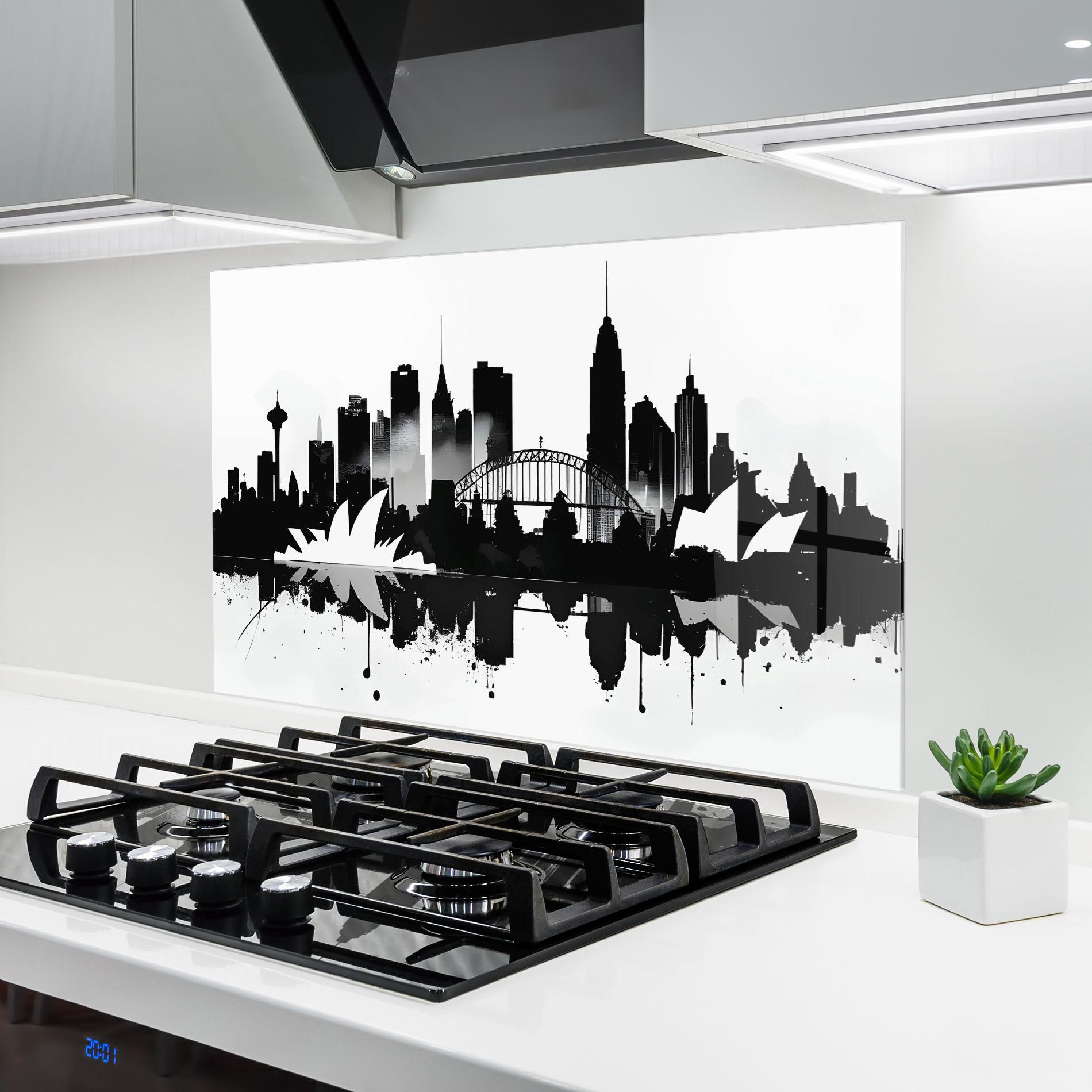 Konyhai üveg hátfal Opera House Art mockup 6