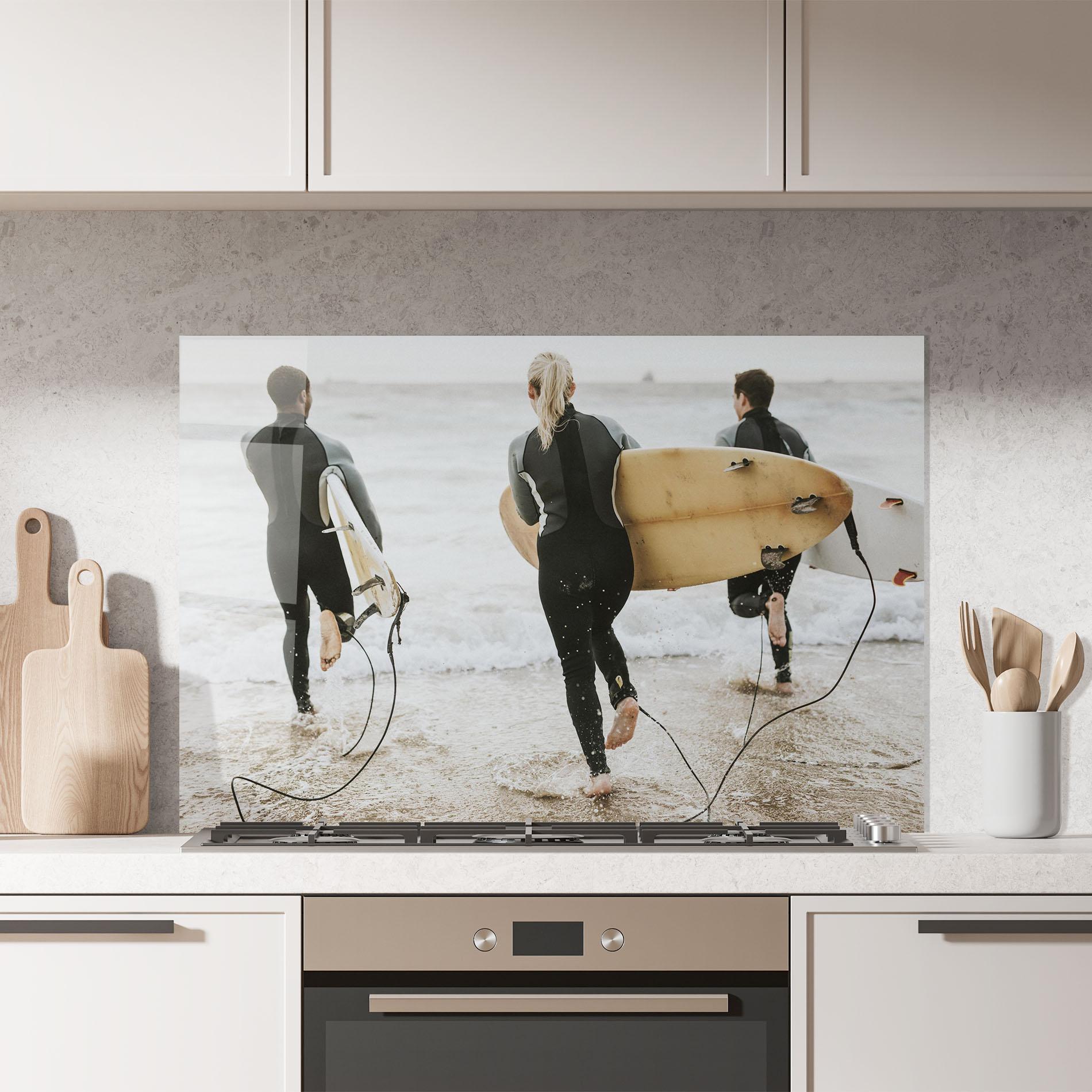 Konyhai üveg hátfal Australian Beach mockup 7