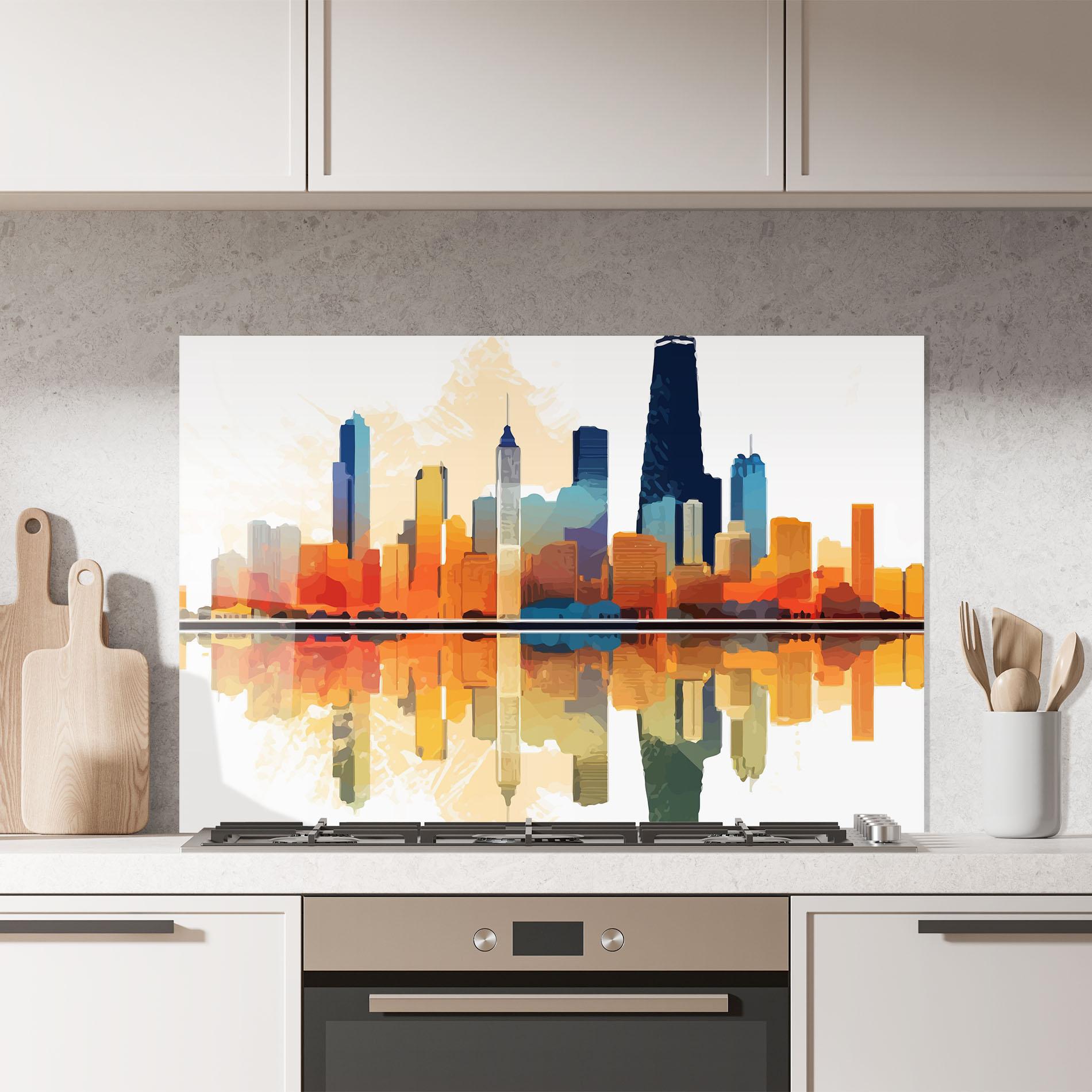 Konyhai üveg hátfal Australian River mockup 7