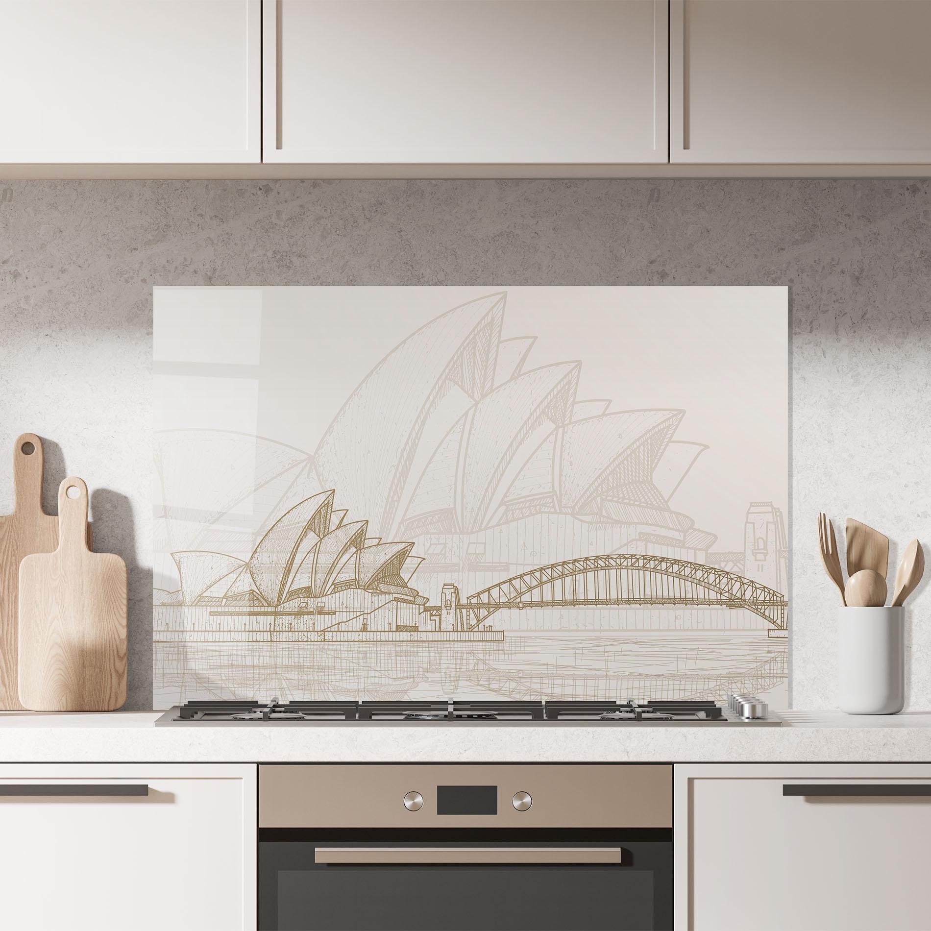 Konyhai üveg hátfal Brown Opera House mockup 7