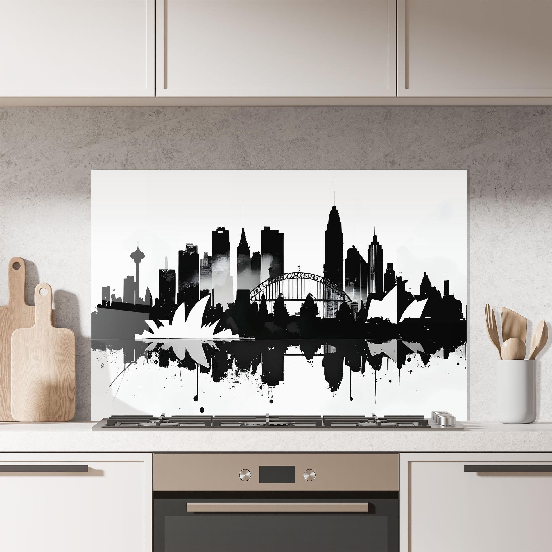 Konyhai üveg hátfal Opera House Art mockup 7