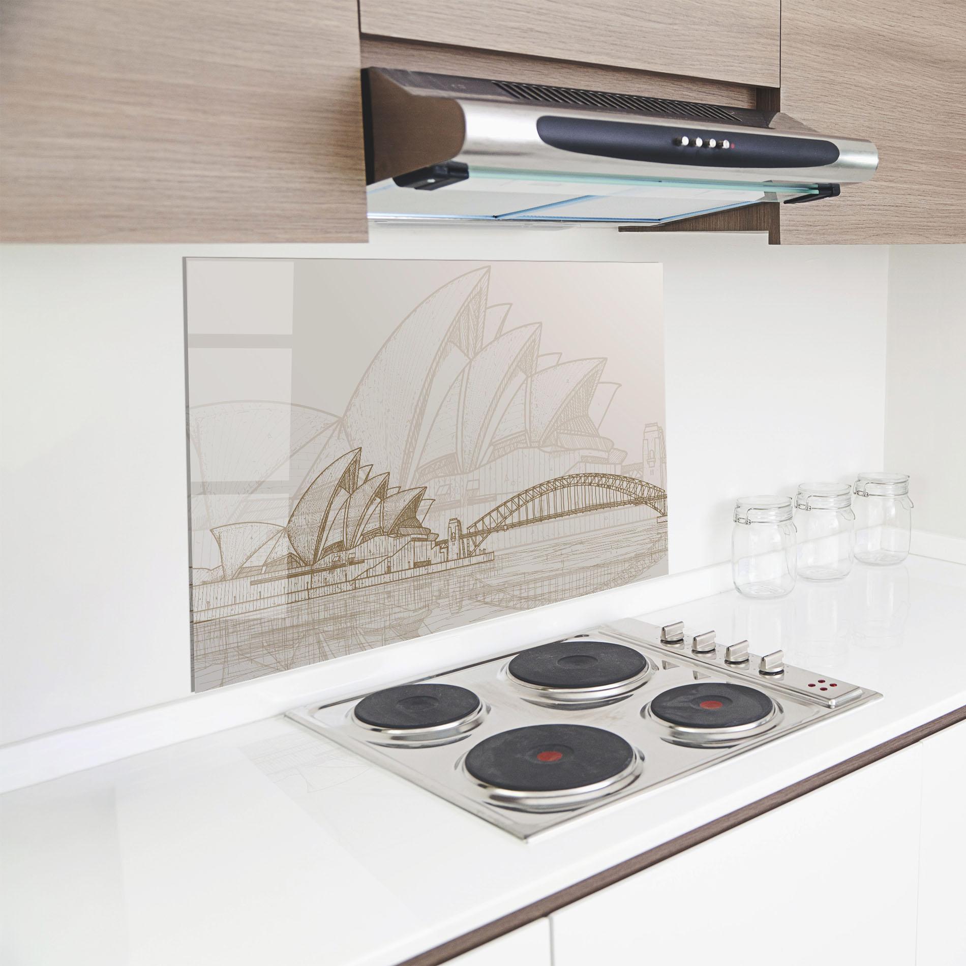 Konyhai üveg hátfal Brown Opera House mockup 8
