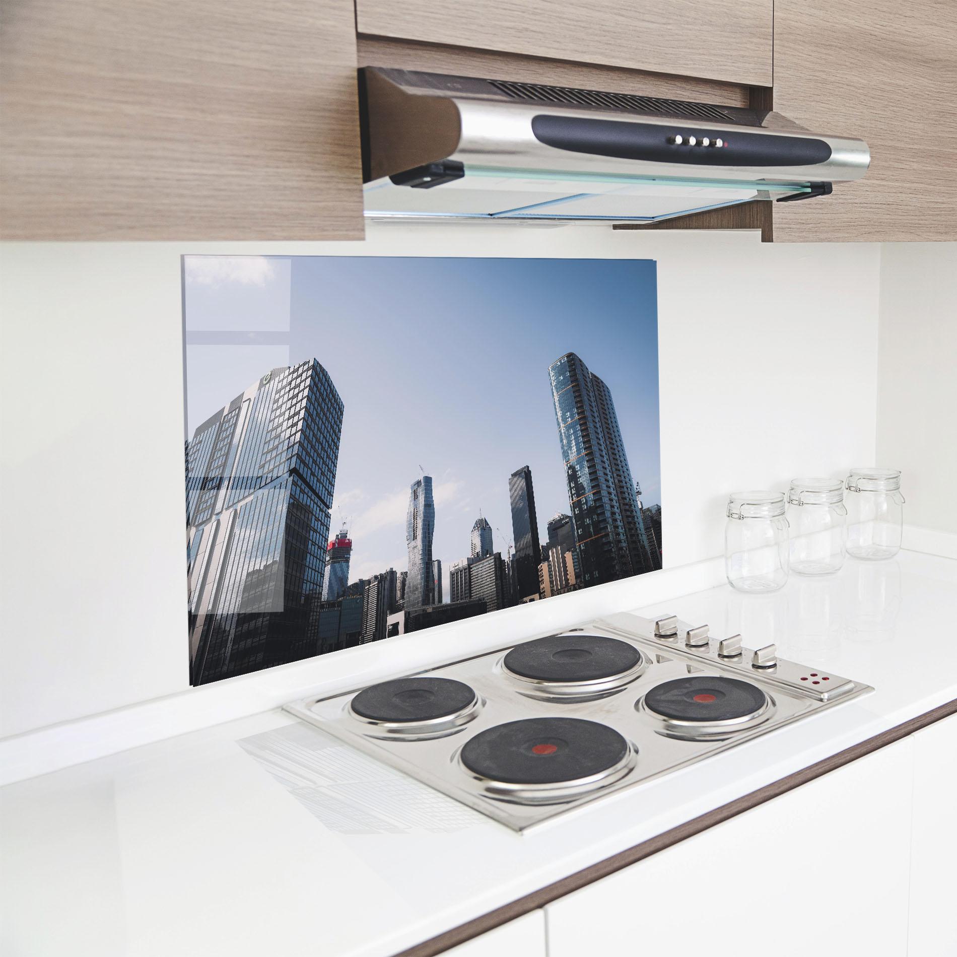 Konyhai üveg hátfal Business Building mockup 8