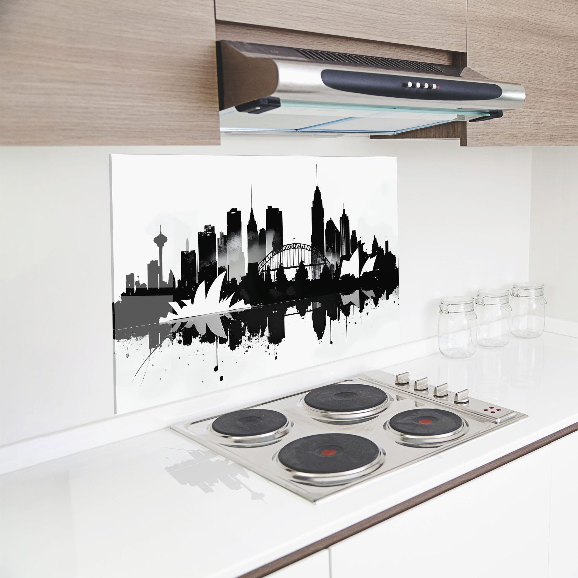 Konyhai üveg hátfal Opera House Art mockup 8