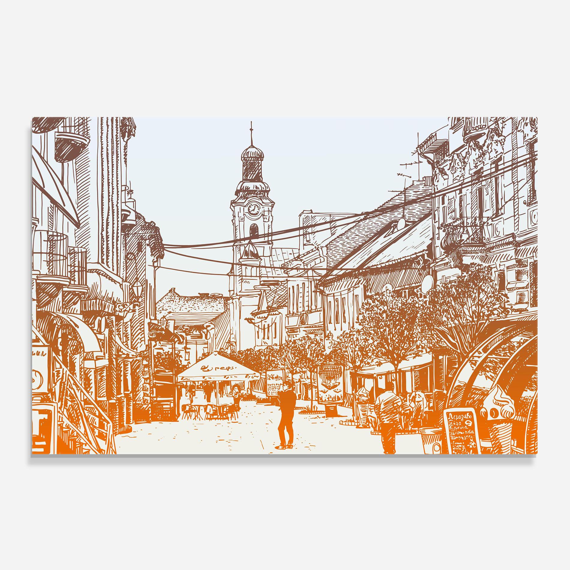 Konyhai üveg hátfal Cityscape Ukraine mockup 0