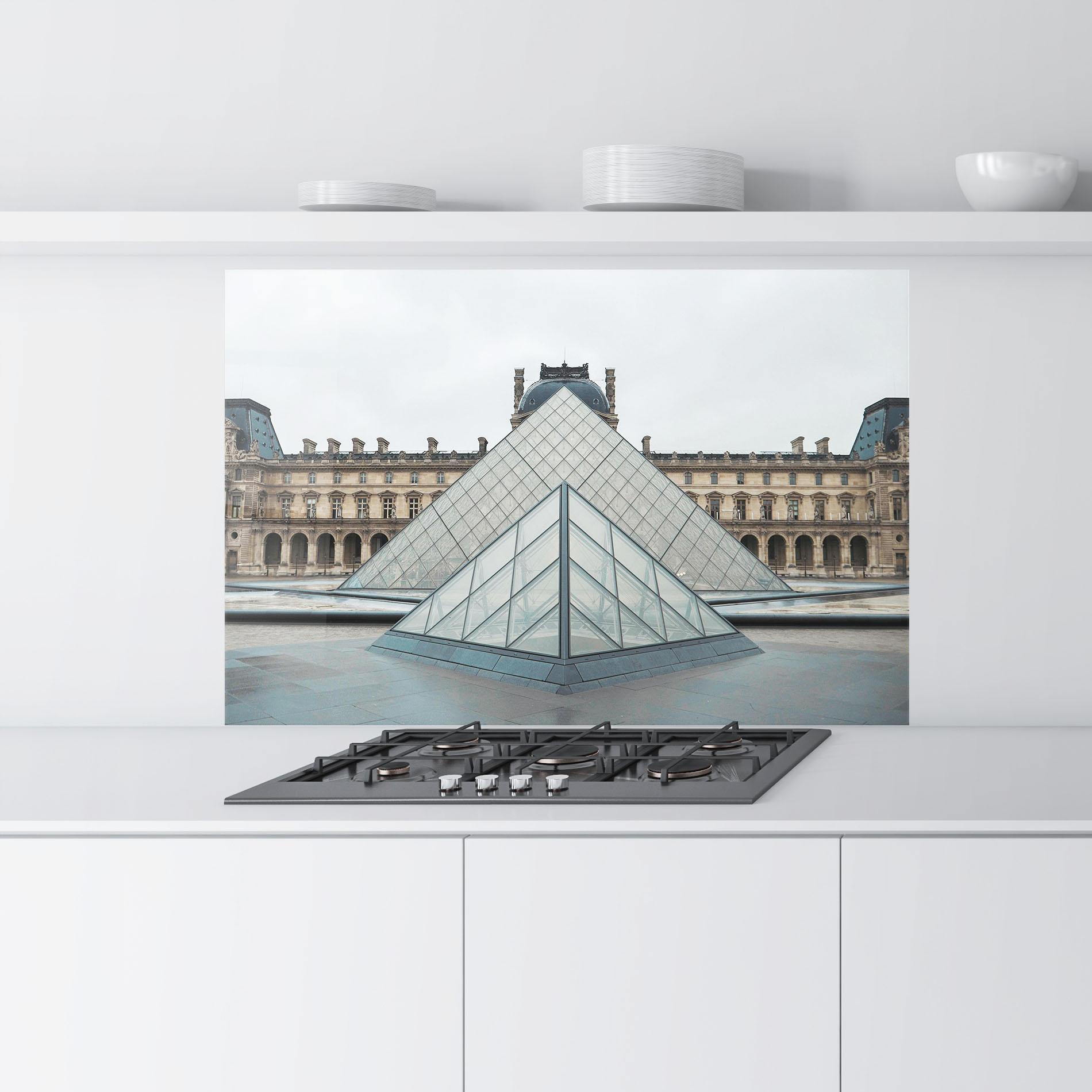 Konyhai üveg hátfal Beautiful Louvre mockup 9